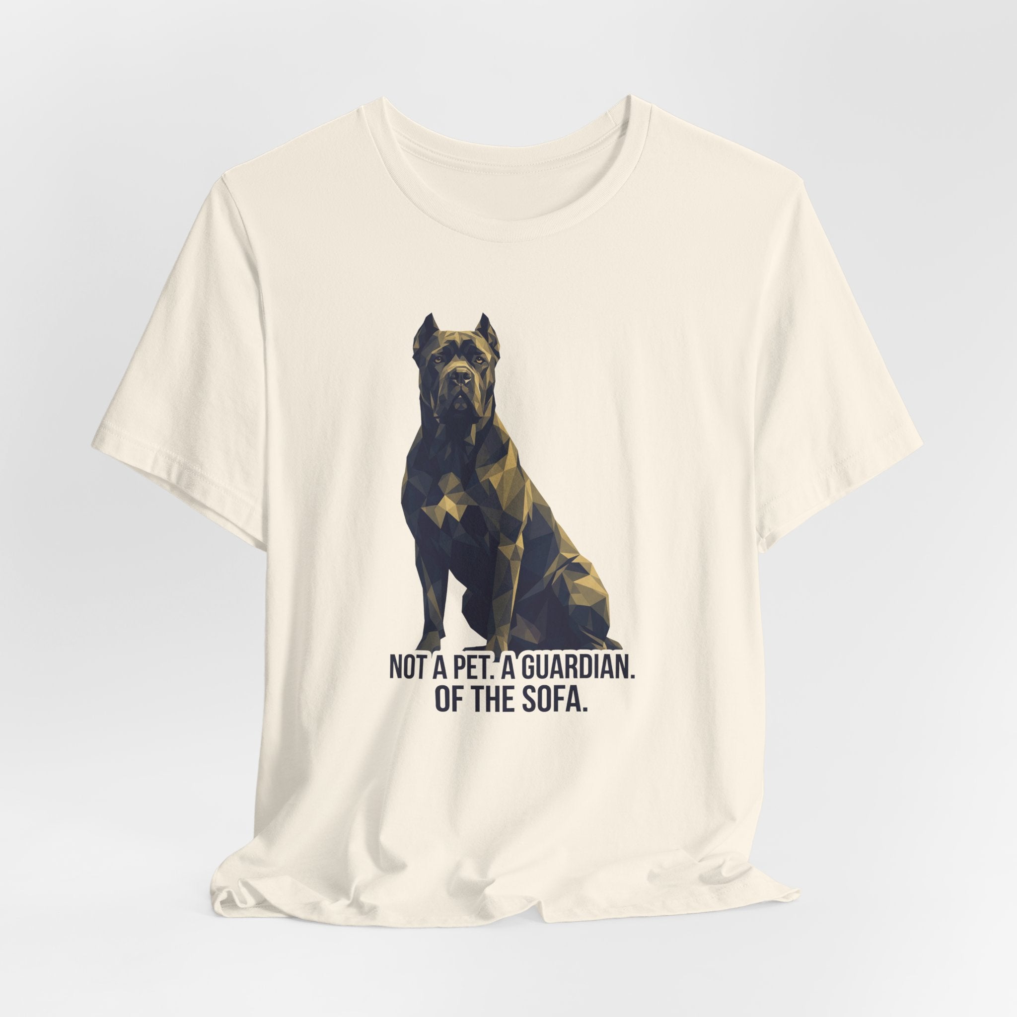 Cane Corso Low Poly T-Shirt — Dark Slate & Gold Geometric Art Print