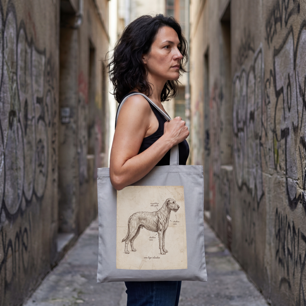 Anatomical Irish Wolfhound Tote Bag – Italian Study Art Print