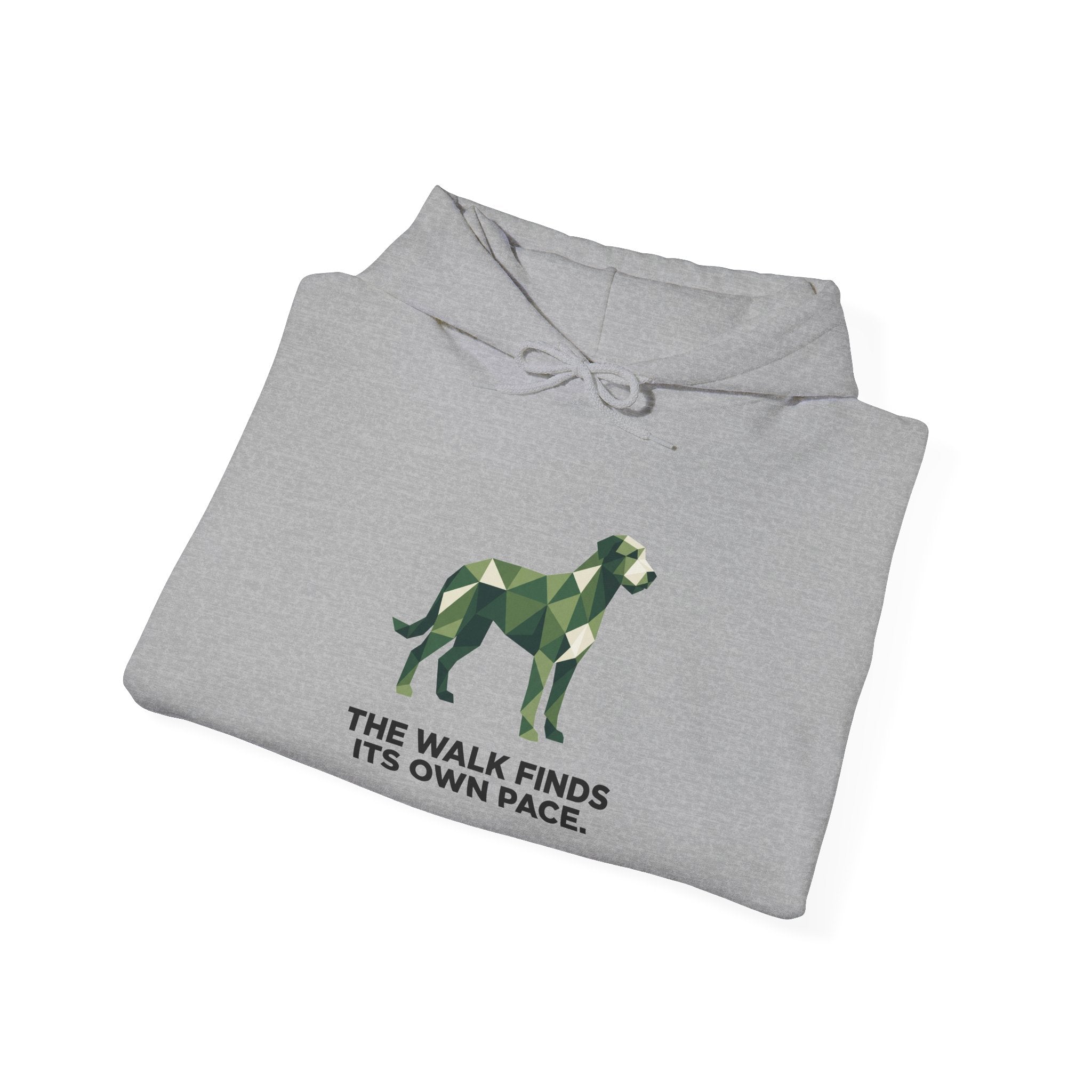 Irish Wolfhound Low Poly Hoodie — Forest Green Geometric Art Print
