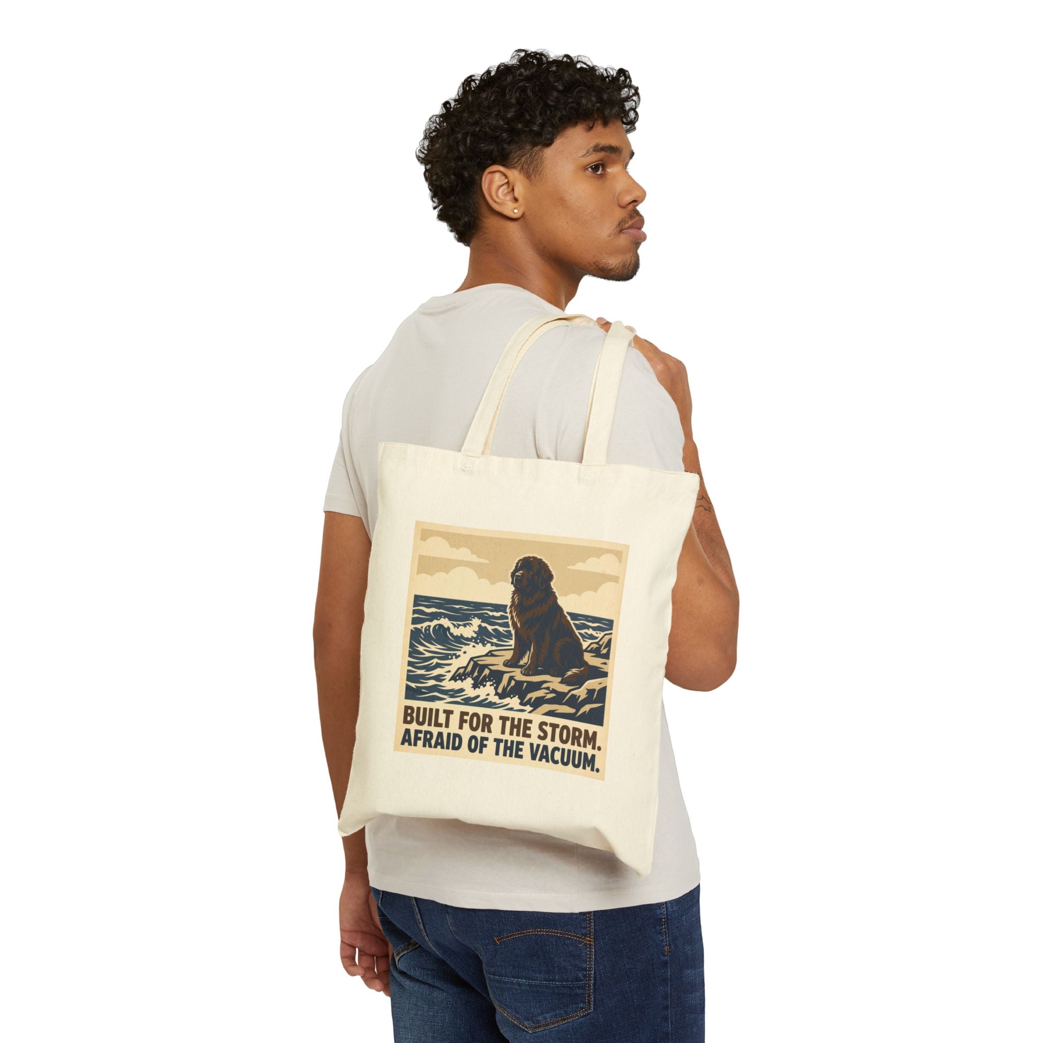 Newfoundland Tote Bag – Built for the Storm Vintage Print – lifestyle view