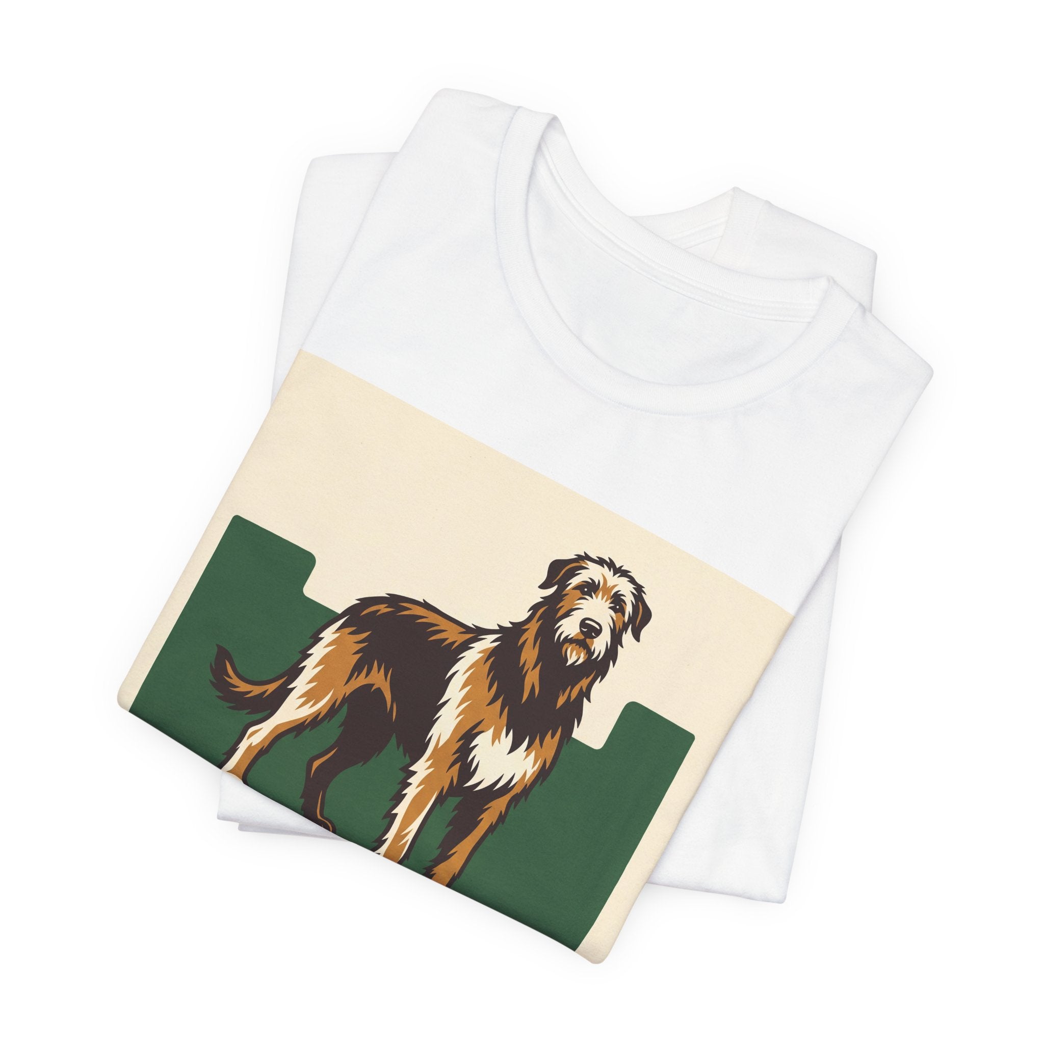 Irish Wolfhound Vintage Retro Art T-Shirt | Bold Green Heritage Style
