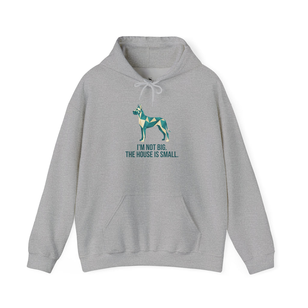 Great Dane Low Poly Hoodie — Teal & Cream Geometric Art Print