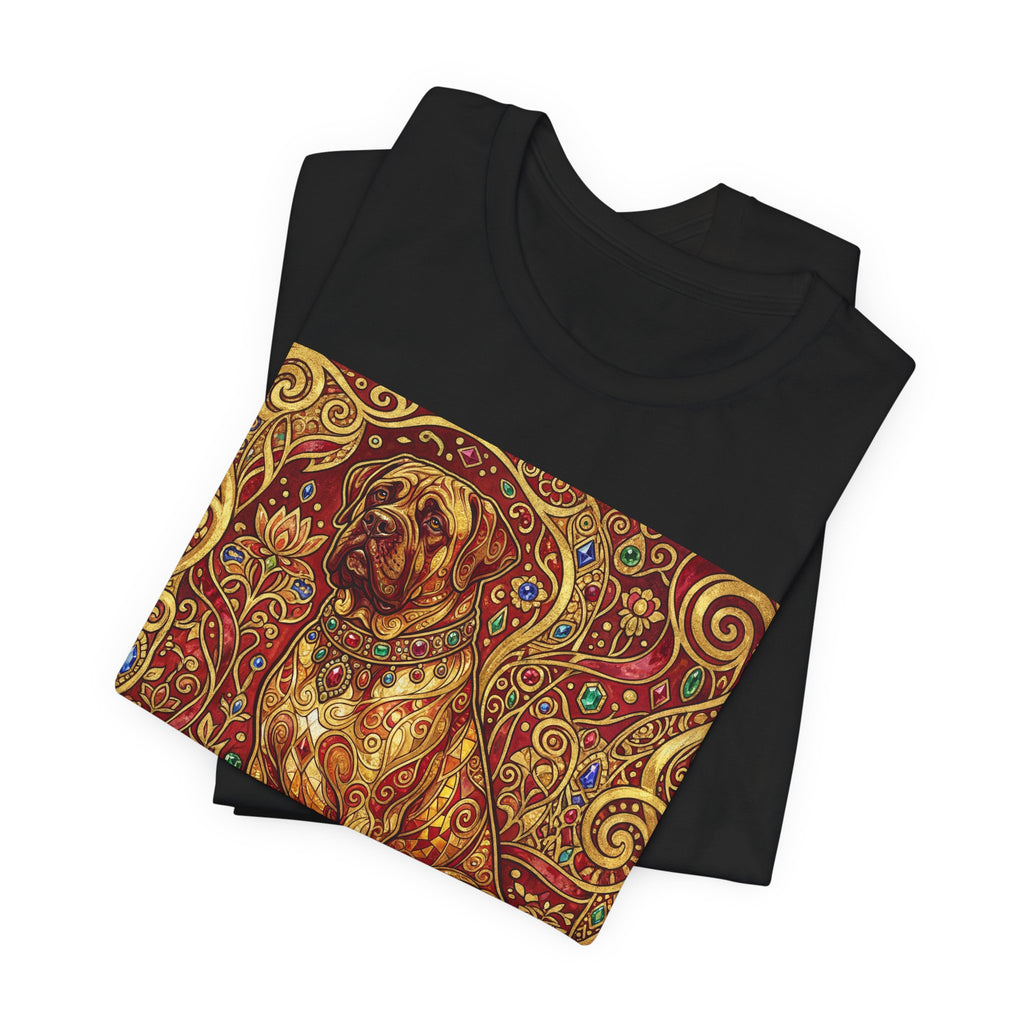 Klimt Style Mastiff T-Shirt — Gold Jeweled Ornamental Art Print