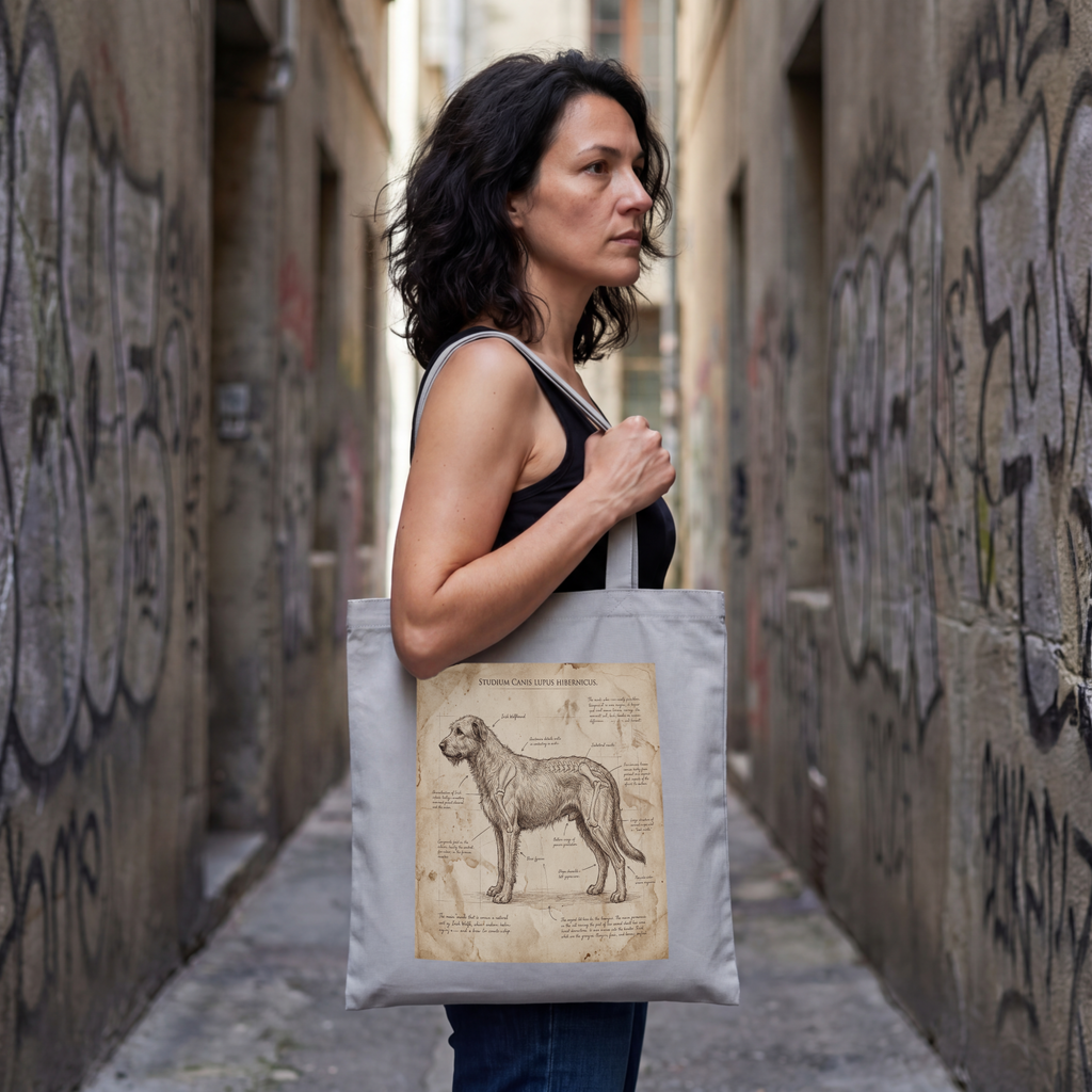 Anatomy Blueprint Irish Wolfhound Tote Bag – Vintage Study Art Print