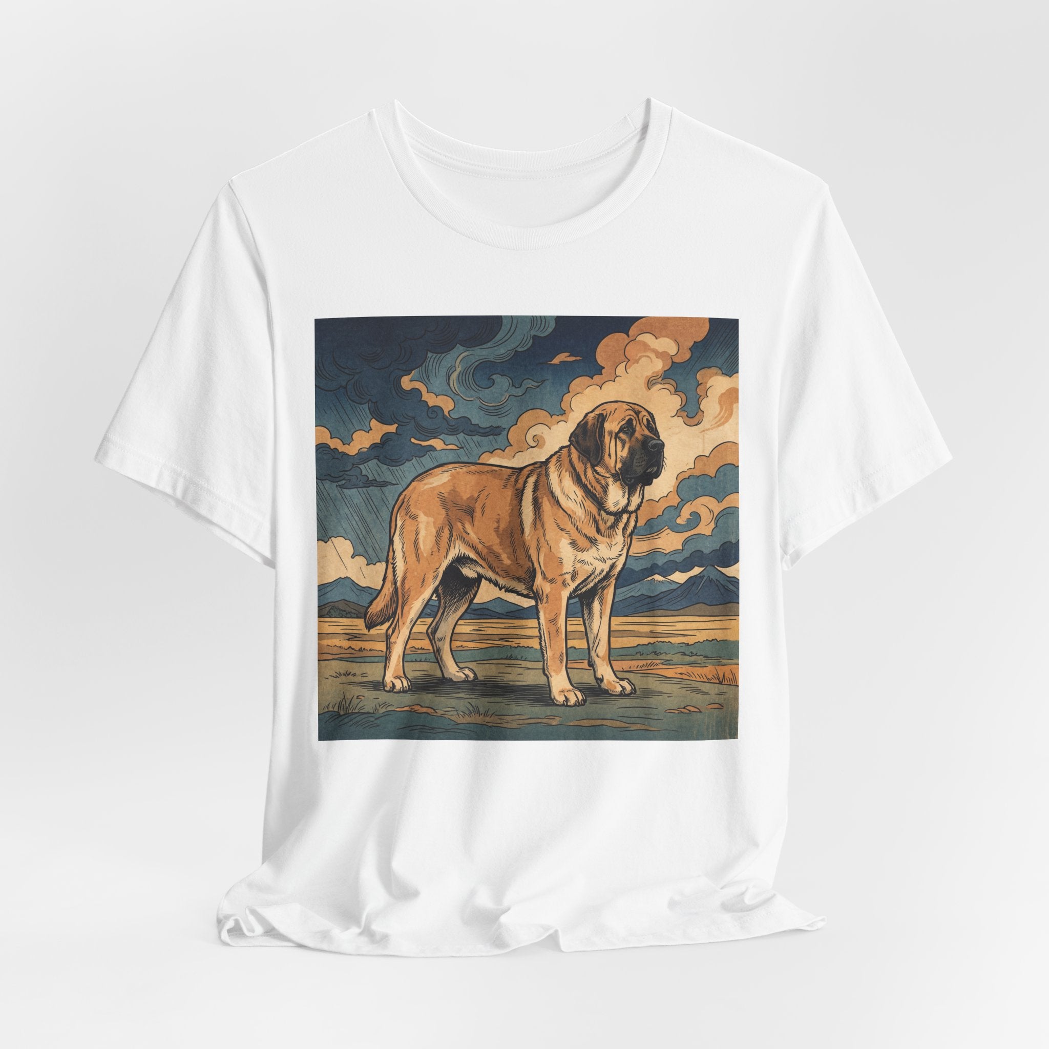 Hiroshige Style Spanish Mastiff T-Shirt — Stormy Plains Vista Art Print