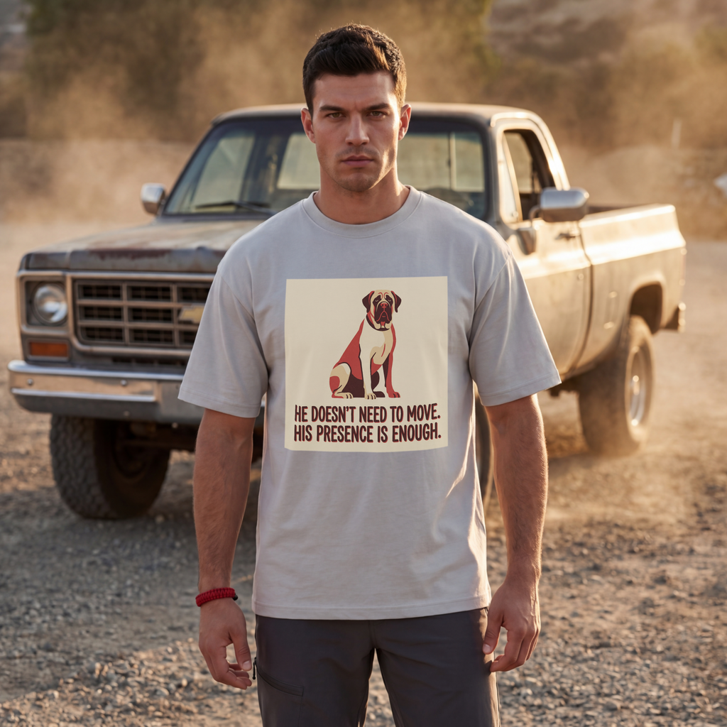 Mastiff Vintage Retro Art T-Shirt | Bold Red Cream Poster Style