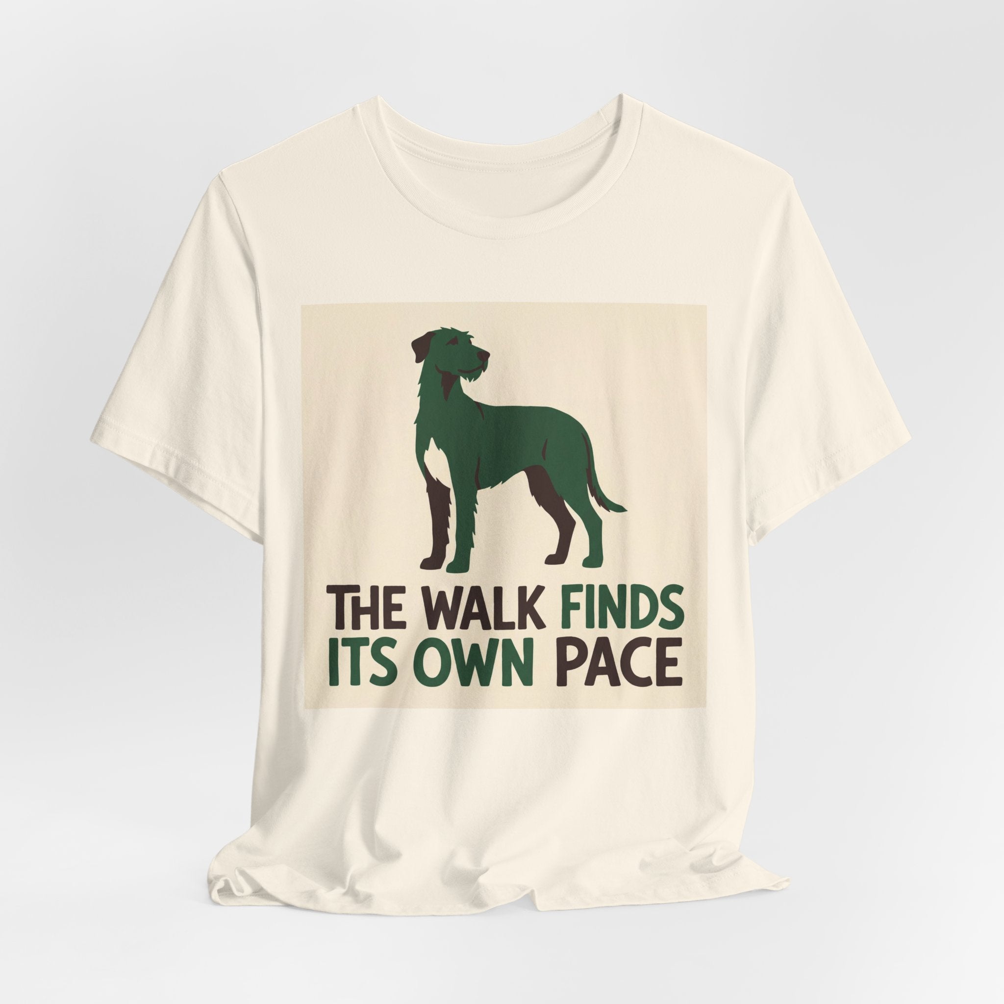 Irish Wolfhound Vintage Retro Art T-Shirt | Forest Green Silhouette