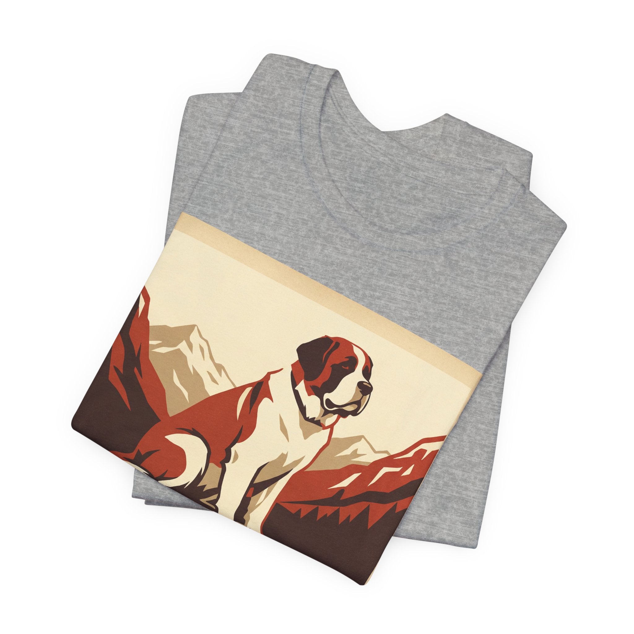 Saint Bernard Vintage Retro Art T-Shirt | Alpine Mountain Warmth