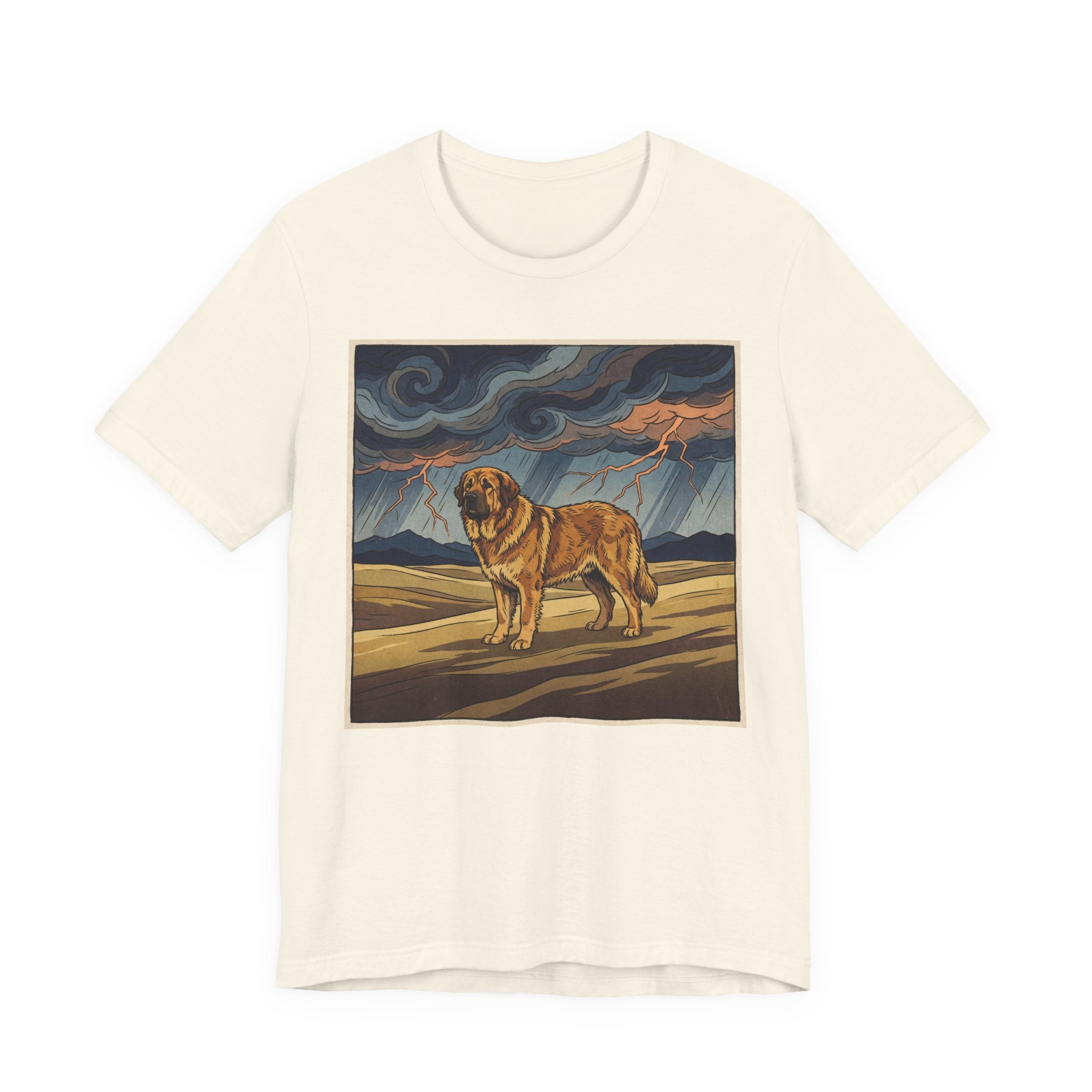 Woodblock Print Mastiff T-Shirt — Storm Lightning Drama Art Print