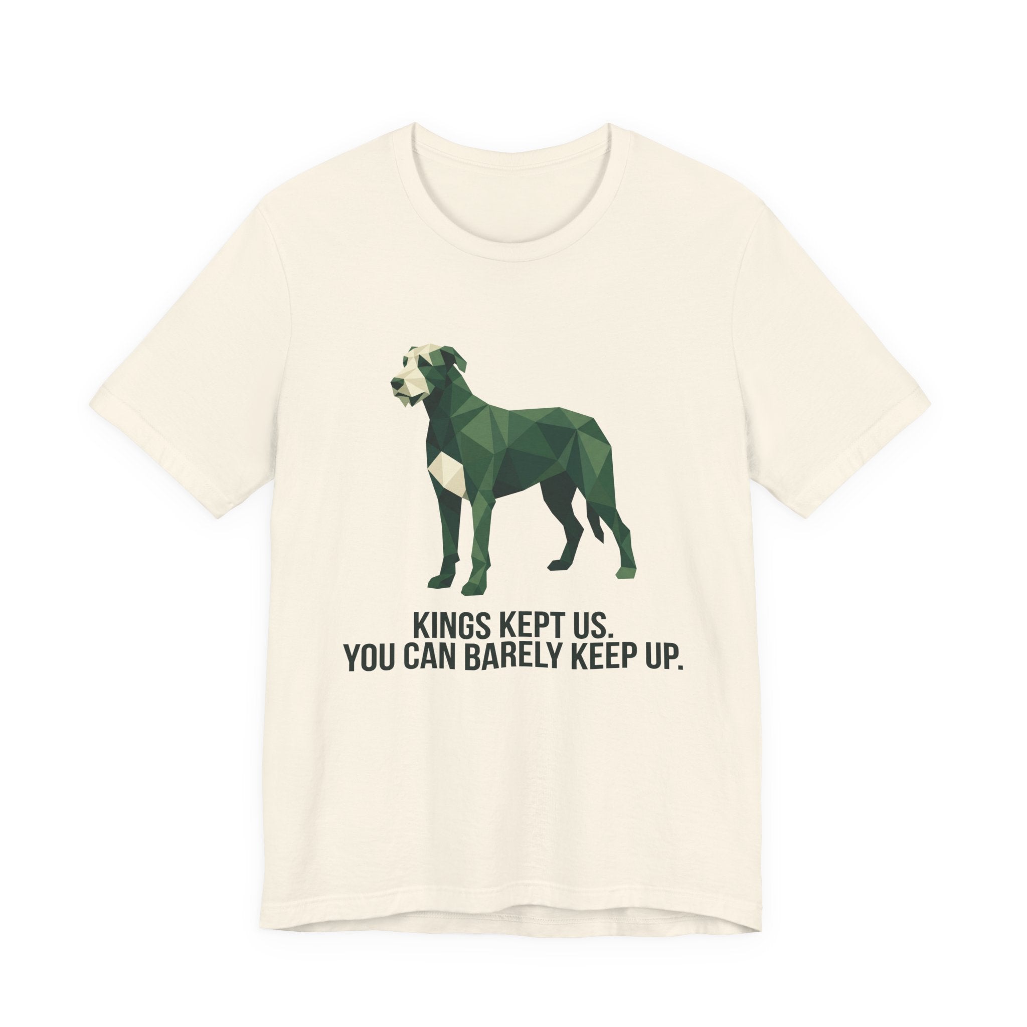 Irish Wolfhound Low Poly T-Shirt — Deep Forest Green Geometric Art Print