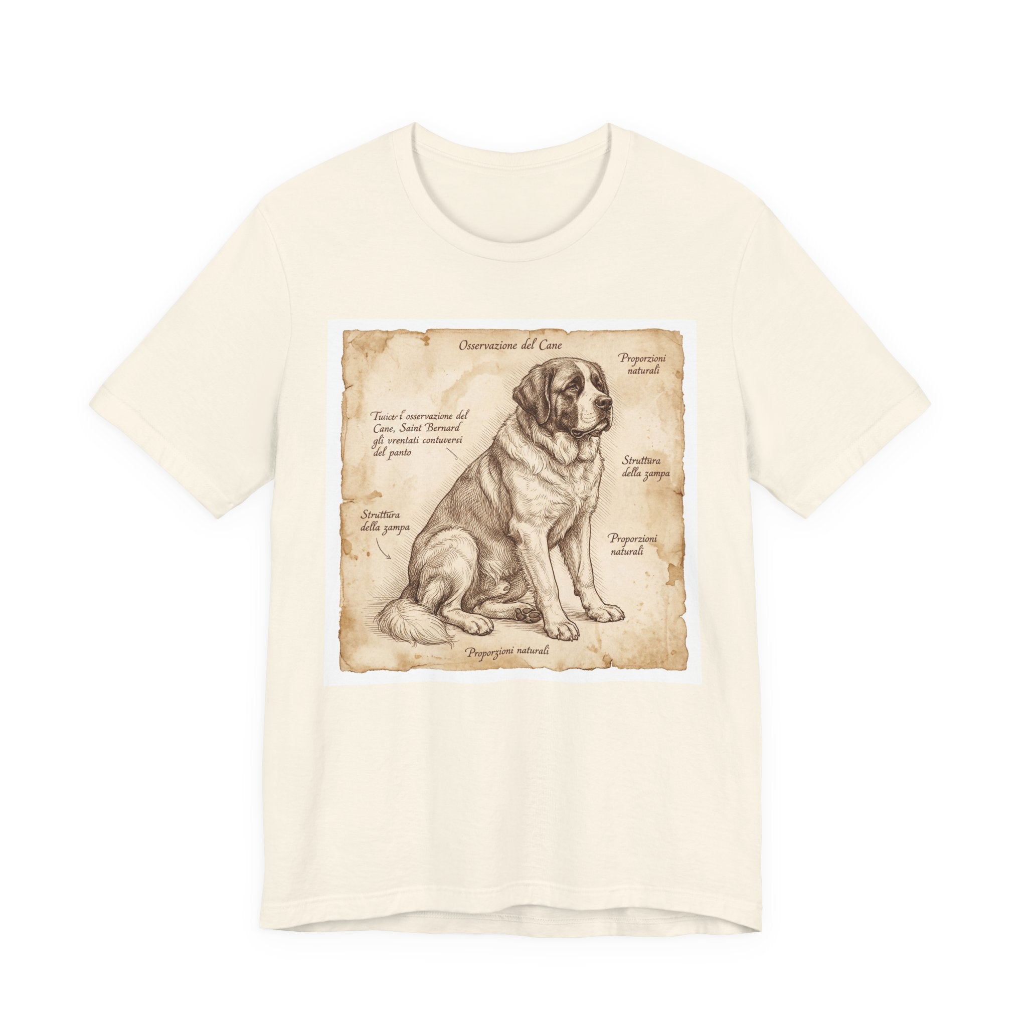 Anatomical Study Saint Bernard T-Shirt — Aged Parchment Art Print