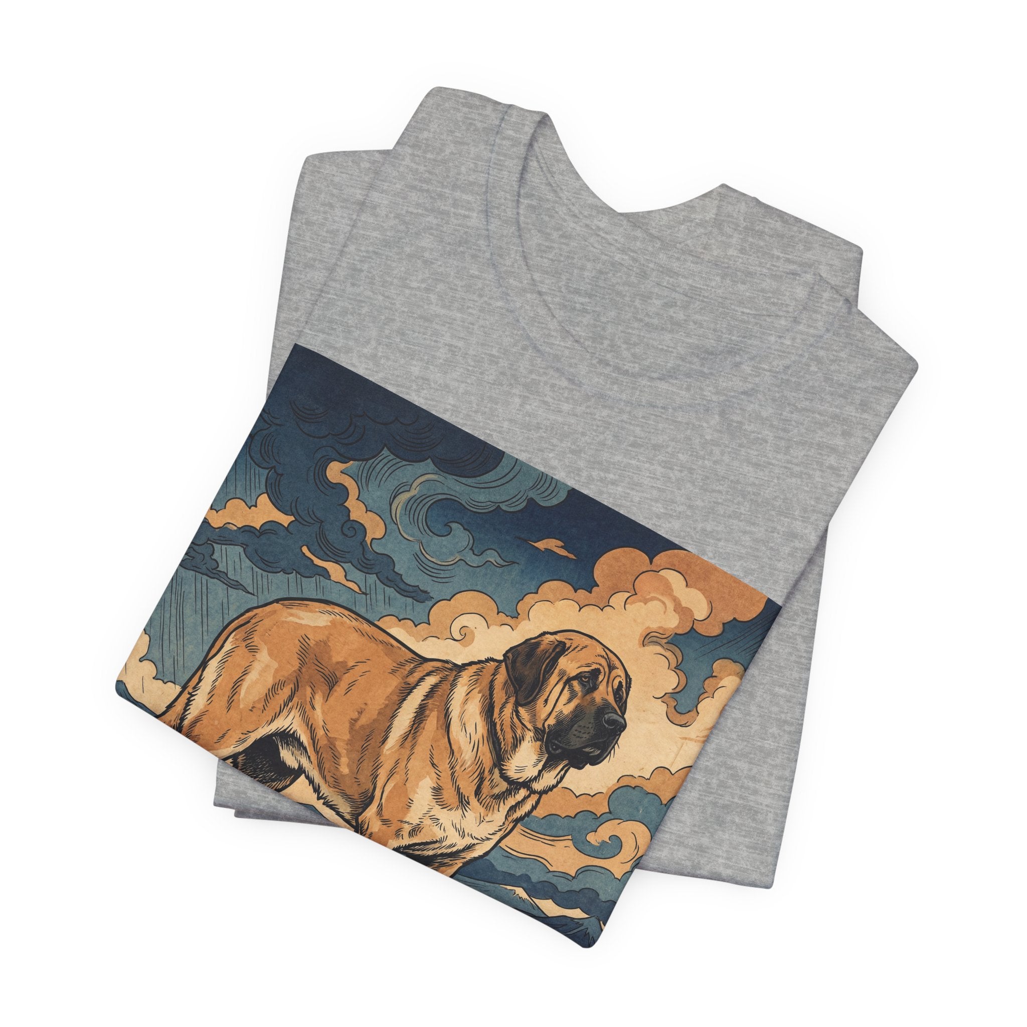 Hiroshige Style Spanish Mastiff T-Shirt — Stormy Plains Vista Art Print