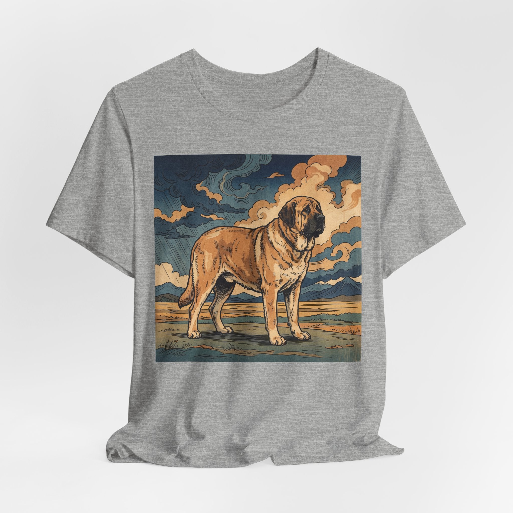 Hiroshige Style Spanish Mastiff T-Shirt — Stormy Plains Vista Art Print