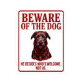 Beware of Irish Wolfhound Sign – Bold Red Warning Outdoor Vinyl Decal – detail view