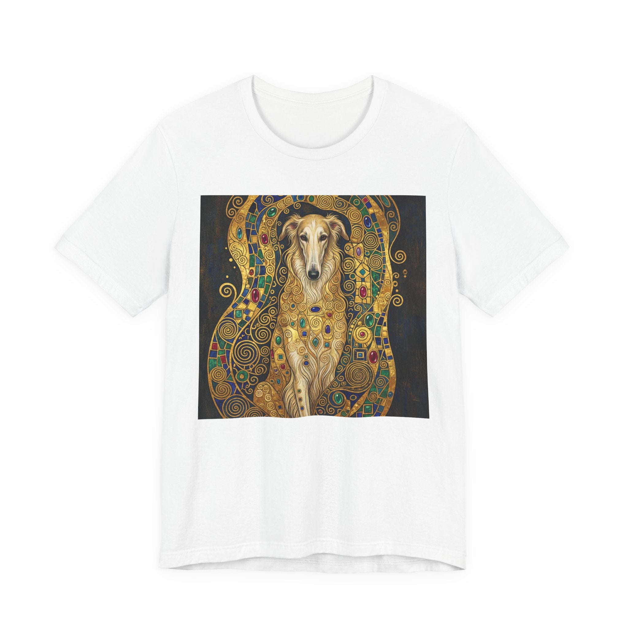 Klimt Style Irish Wolfhound T-Shirt — Gold Mosaic Art Print