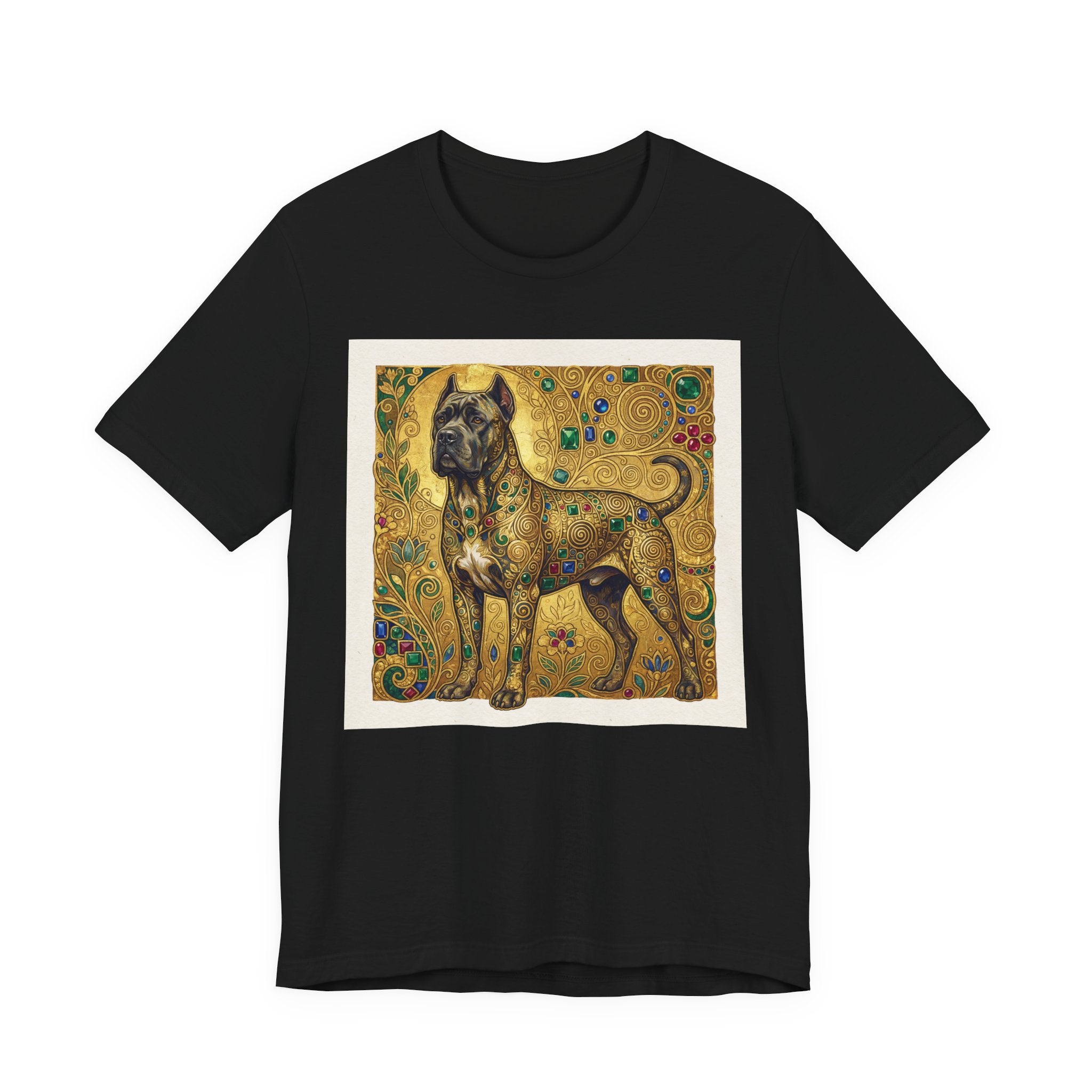 Klimt Style Cane Corso T-Shirt — Gold Jewel Mosaic Art Print