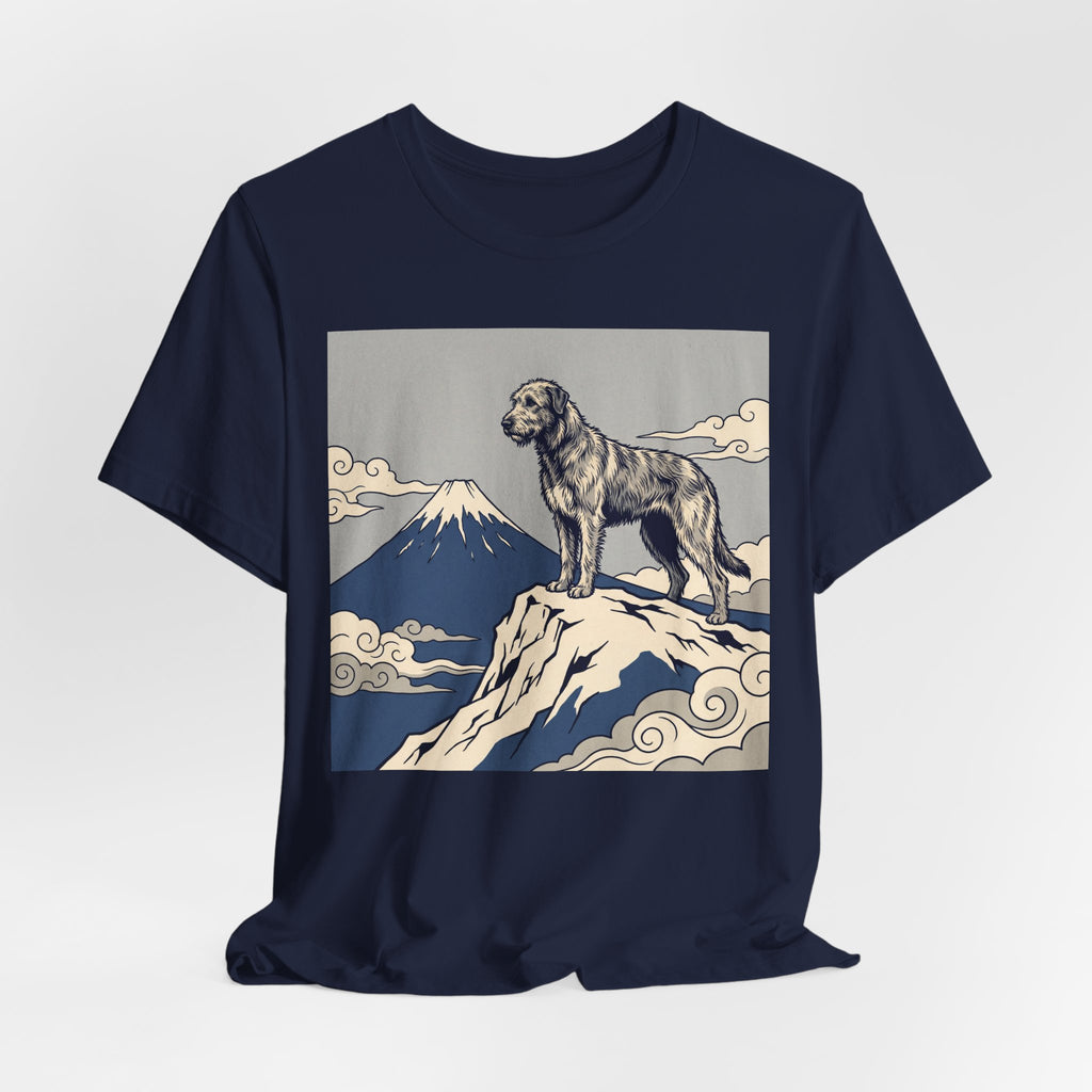 Hokusai Style Irish Wolfhound T-Shirt — Mountain Blue Clouds Art Print