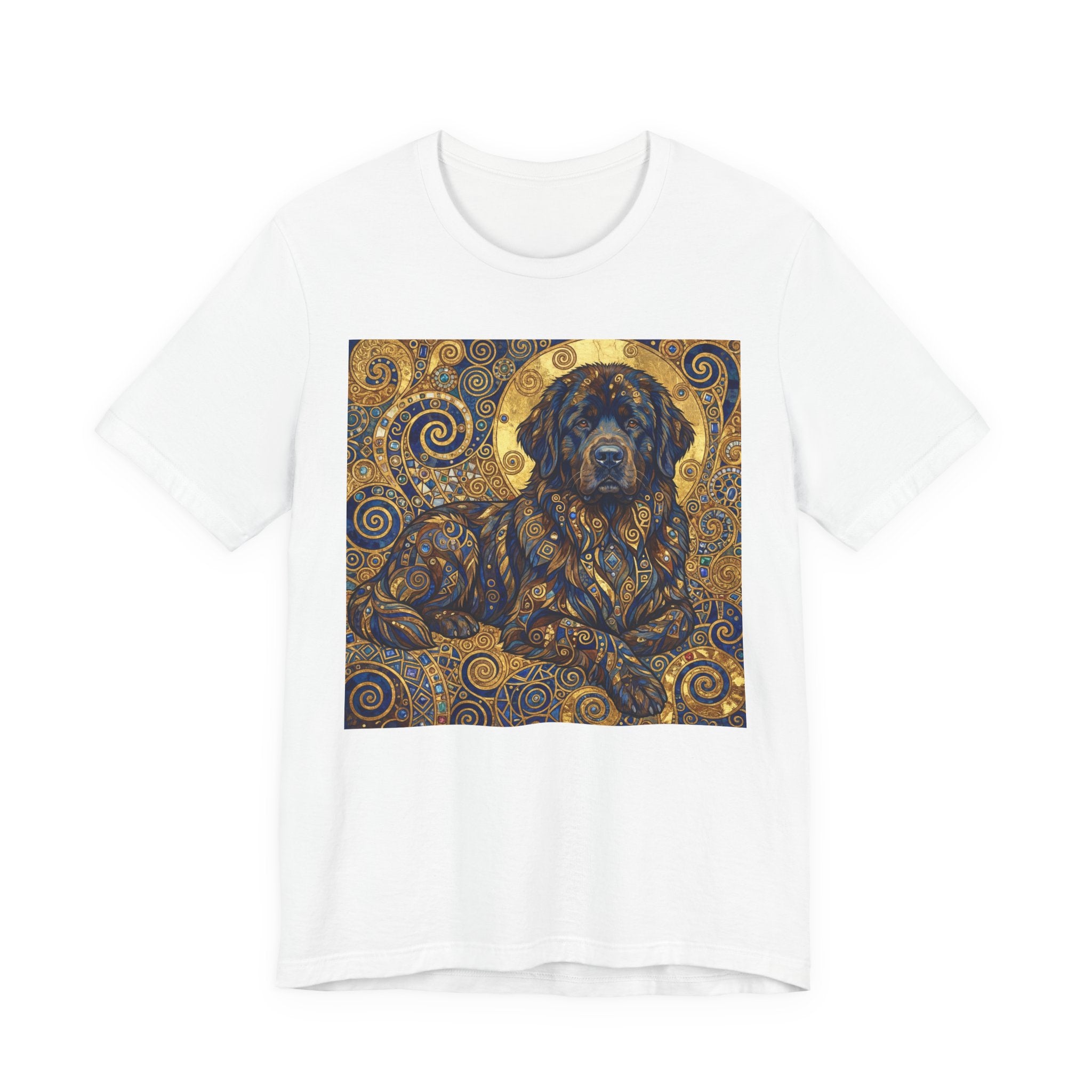 Klimt Style Newfoundland T-Shirt — Gold Spiral Art Print