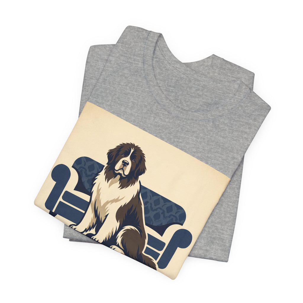 Newfoundland Vintage Retro Art T-Shirt | Classic Sofa Navy Tones