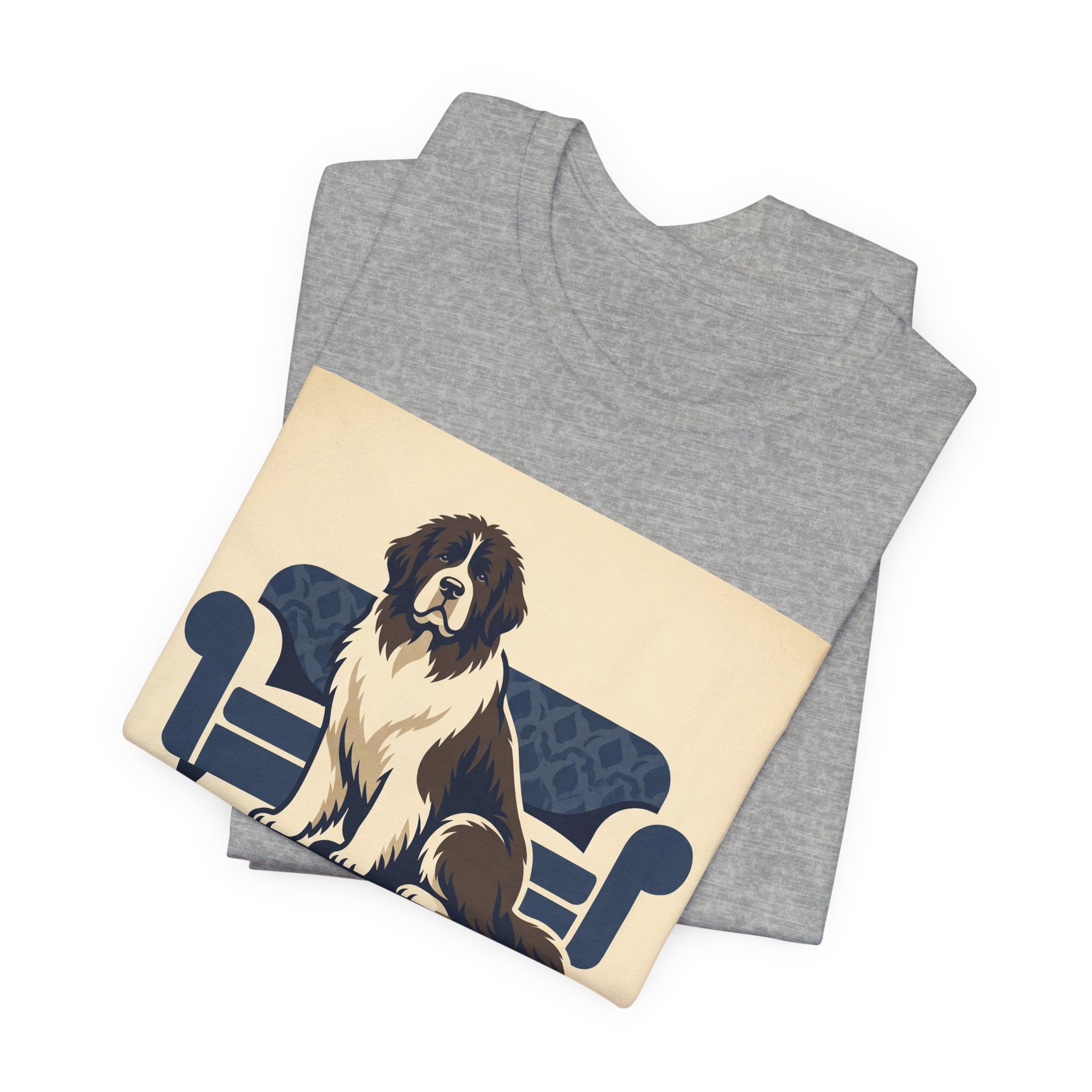Newfoundland Vintage Retro Art T-Shirt | Classic Sofa Navy Tones