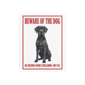 Beware of Great Dane Metal Sign – Blue Seated Full Body Aluminum Wall Sign – side view