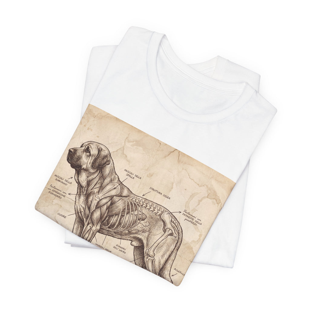 Da Vinci Style Spanish Mastiff T-Shirt — Anatomical Parchment Art Print