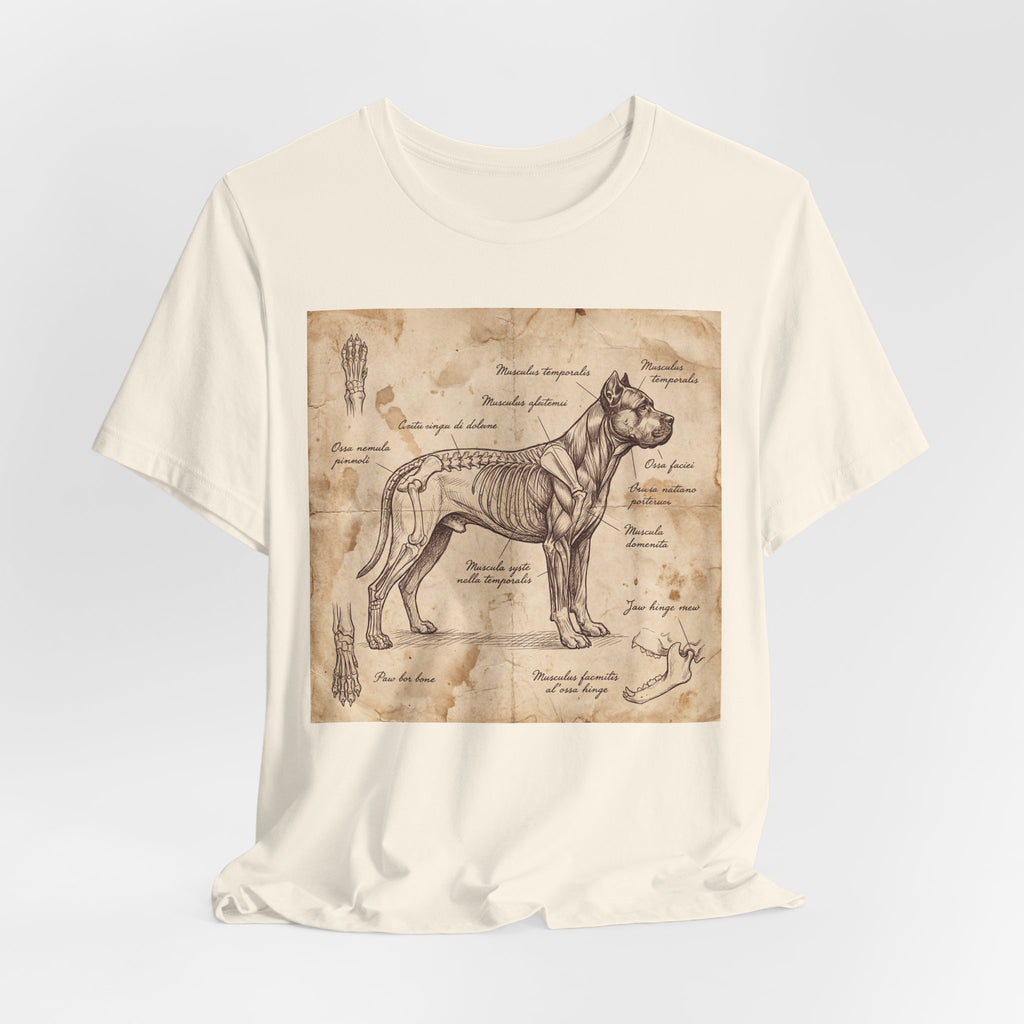 Da Vinci Style Cane Corso T-Shirt — Anatomical Parchment Art Print