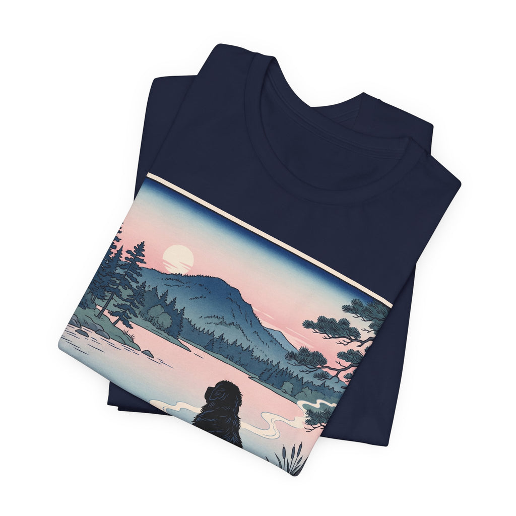 Hiroshige Style Newfoundland T-Shirt — Lakeside Dusk Art Print