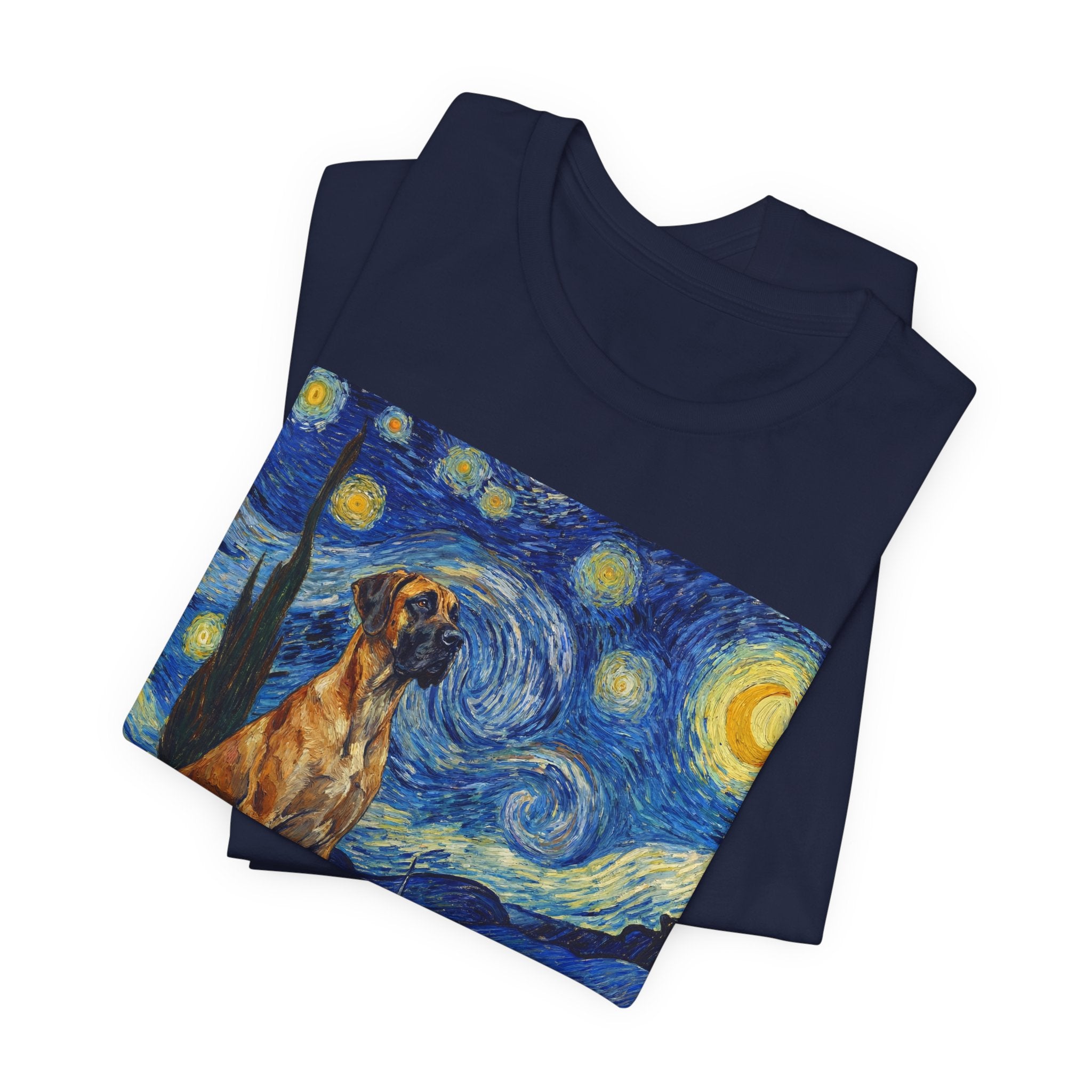 Van Gogh Style Great Dane T-Shirt — Starry Night Inspired Art Print