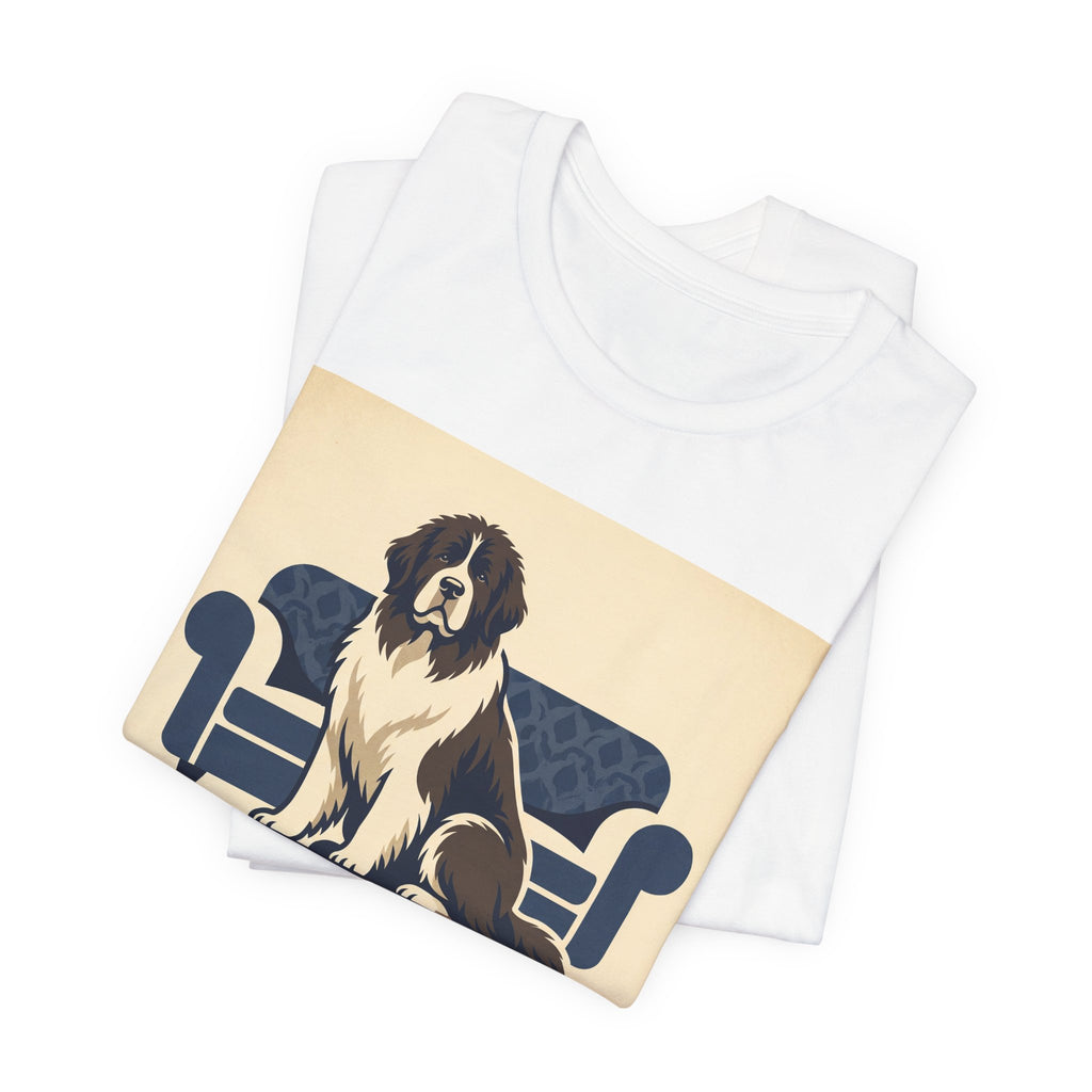 Newfoundland Vintage Retro Art T-Shirt | Classic Sofa Navy Tones