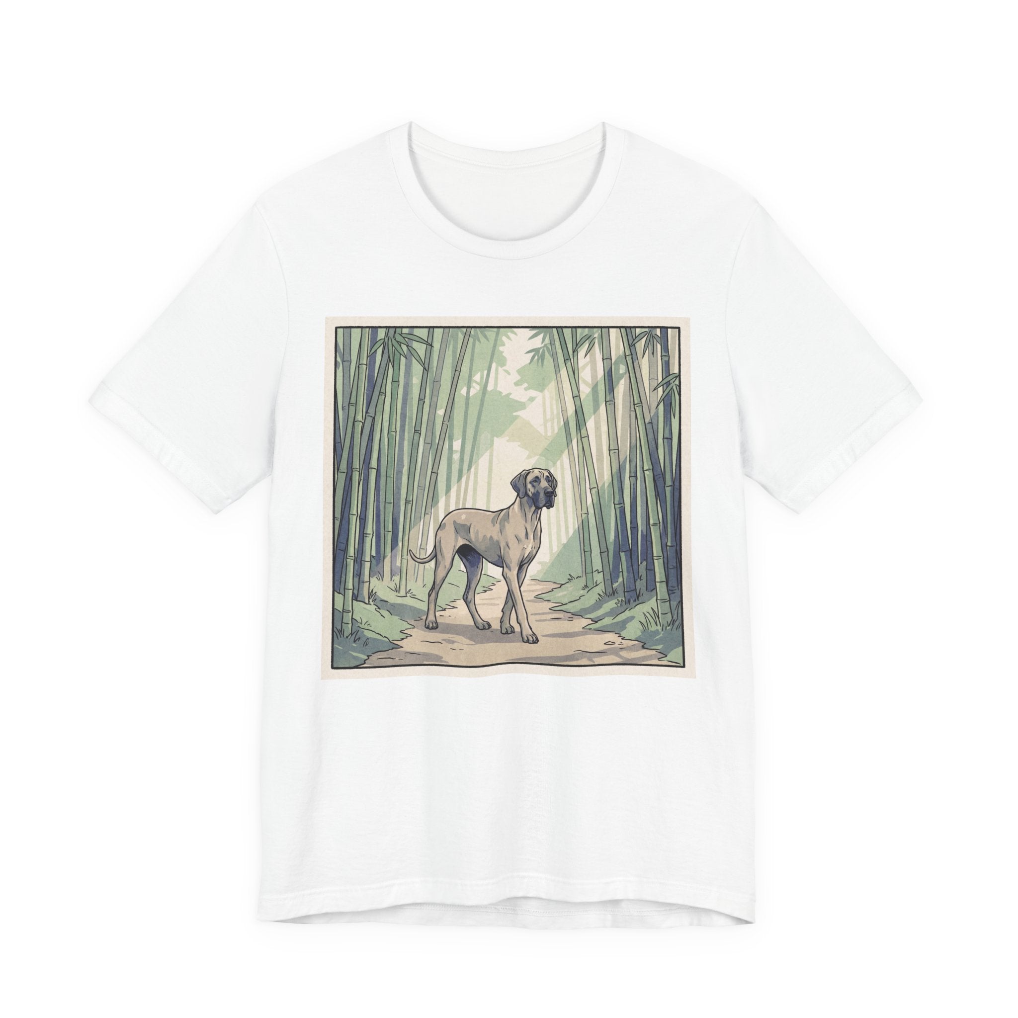 Hiroshige Style Great Dane T-Shirt — Bamboo Forest Art Print