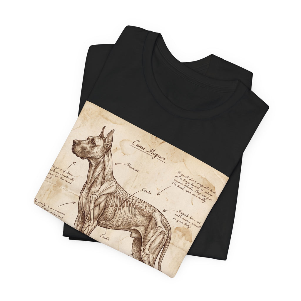 Da Vinci Style Great Dane T-Shirt — Anatomical Parchment Art Print