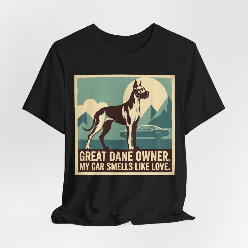 Great Dane Vintage Retro Art T-Shirt | Teal Mountain Silhouette