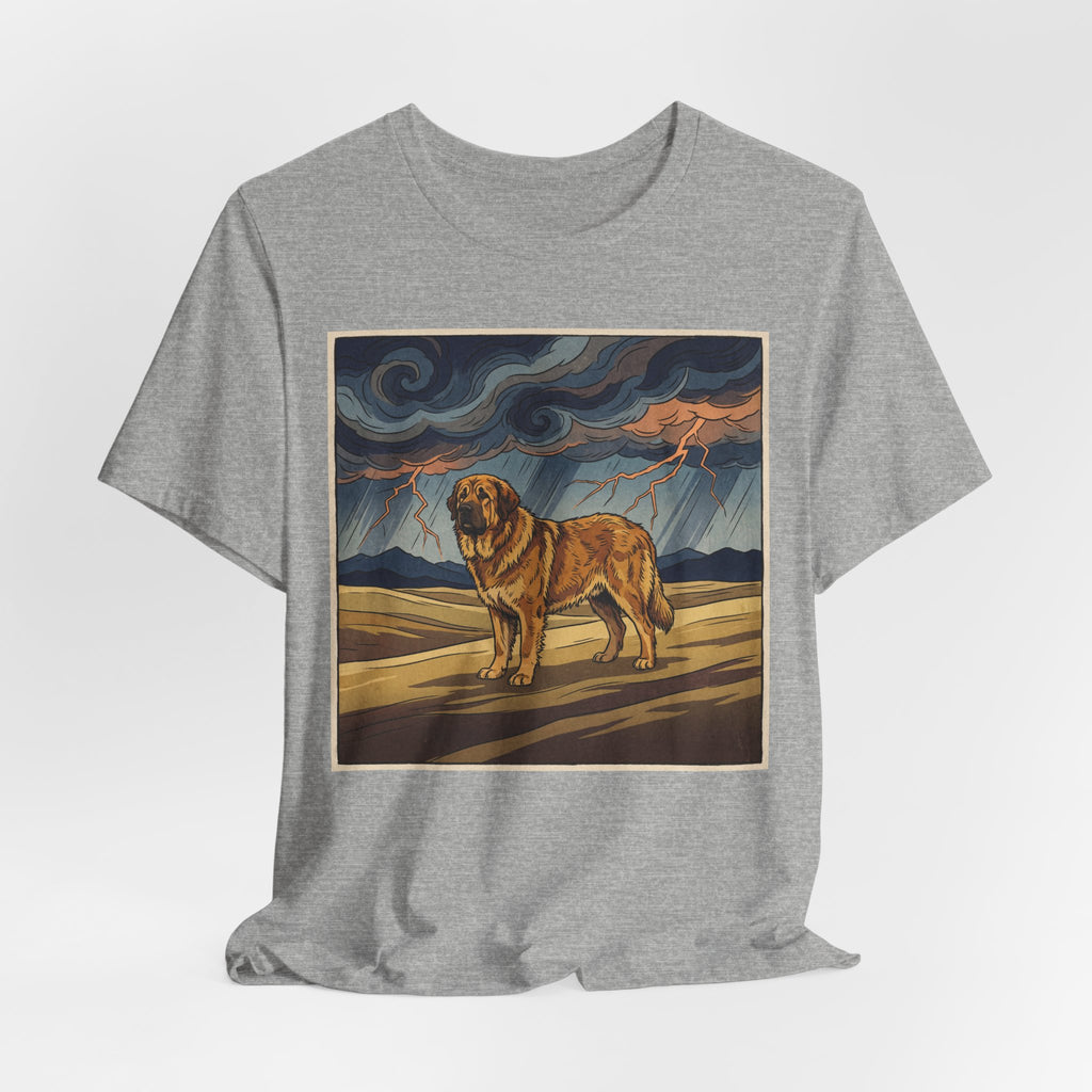 Woodblock Print Mastiff T-Shirt — Storm Lightning Drama Art Print