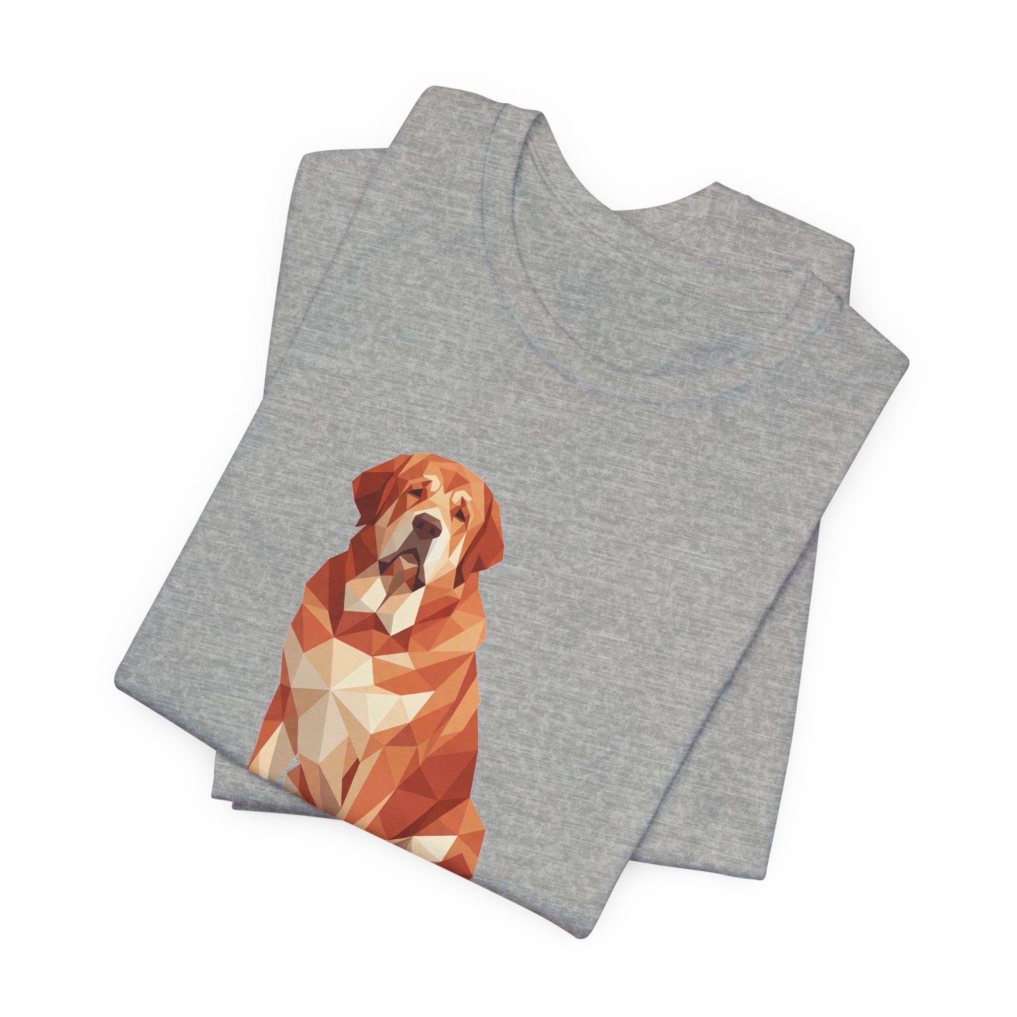 Spanish Mastiff Low Poly T-Shirt — Amber Geometric Art Print
