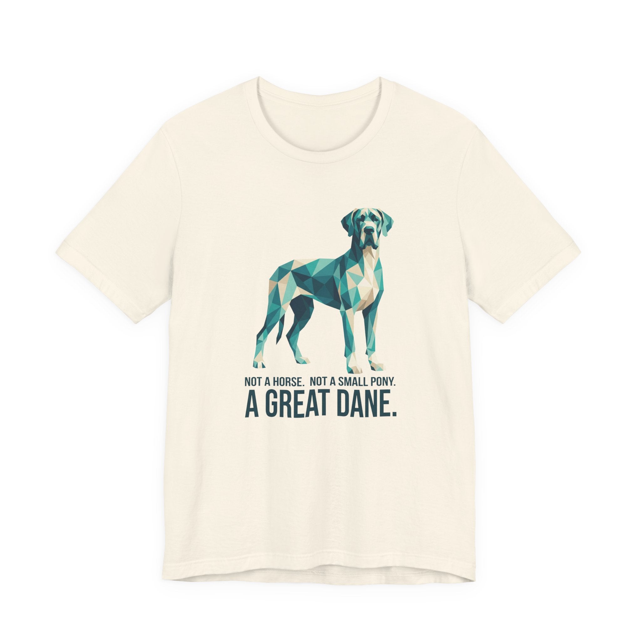 Great Dane Low Poly T-Shirt — Teal & Cream Geometric Art Print