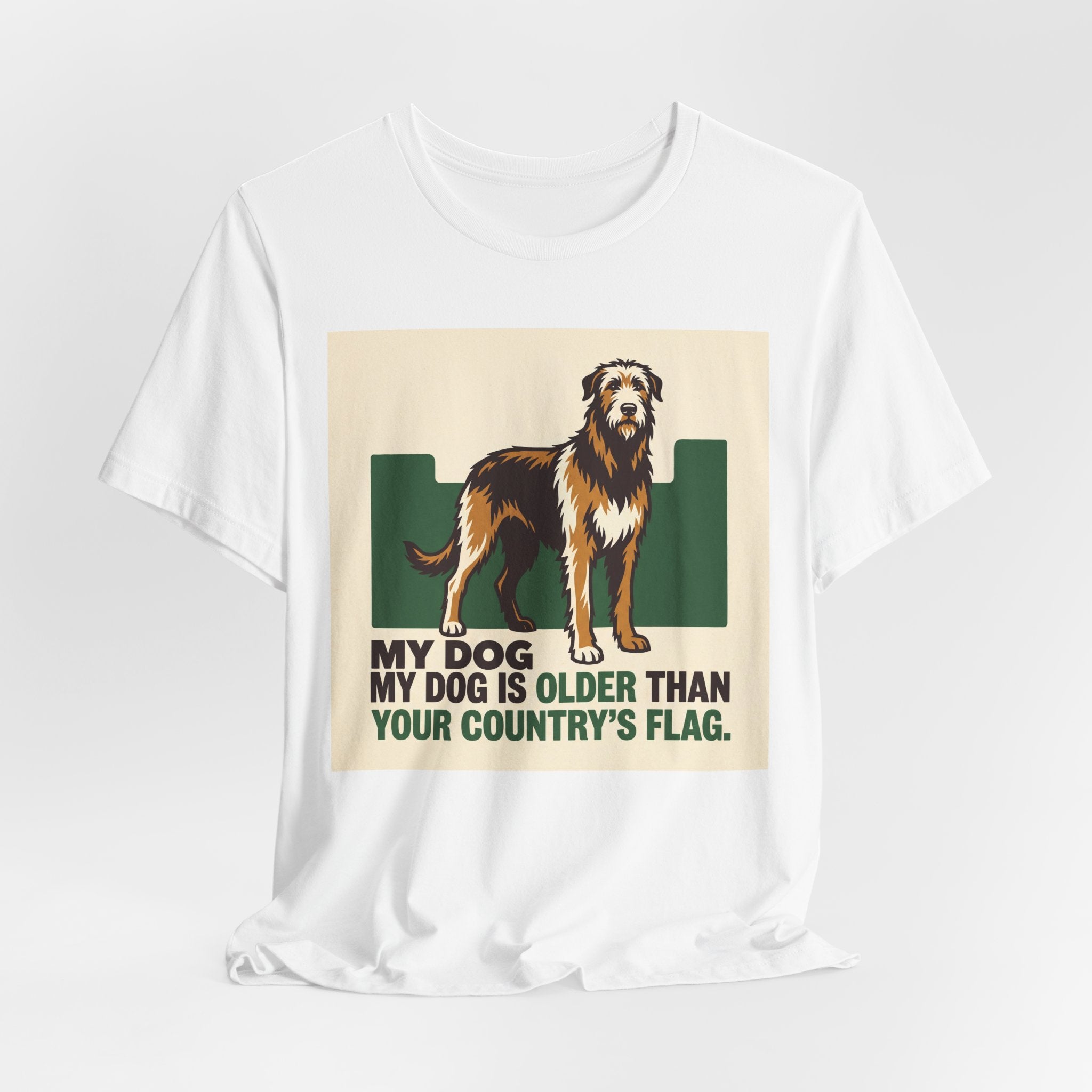 Irish Wolfhound Vintage Retro Art T-Shirt | Bold Green Heritage Style