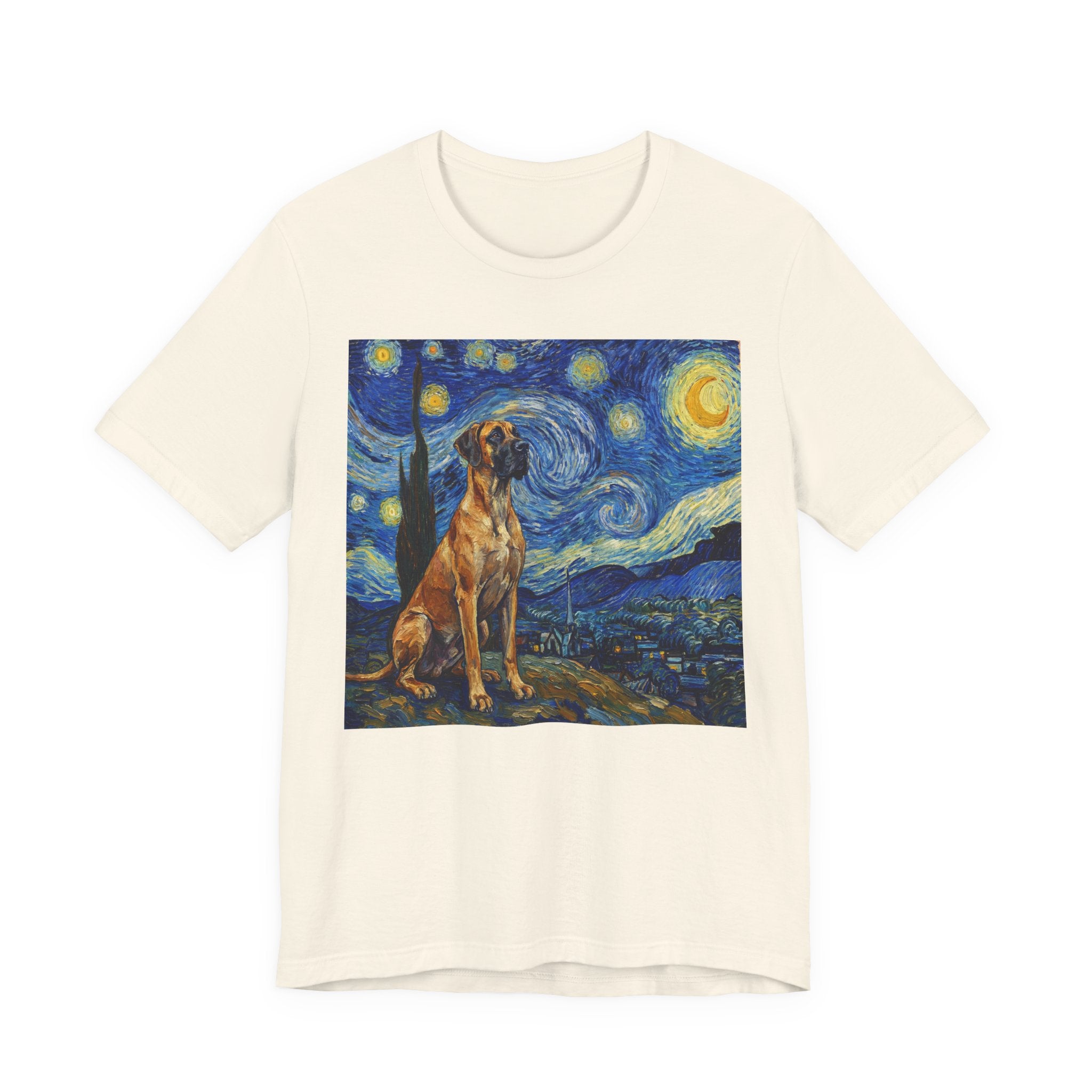 Van Gogh Style Great Dane T-Shirt — Starry Night Inspired Art Print