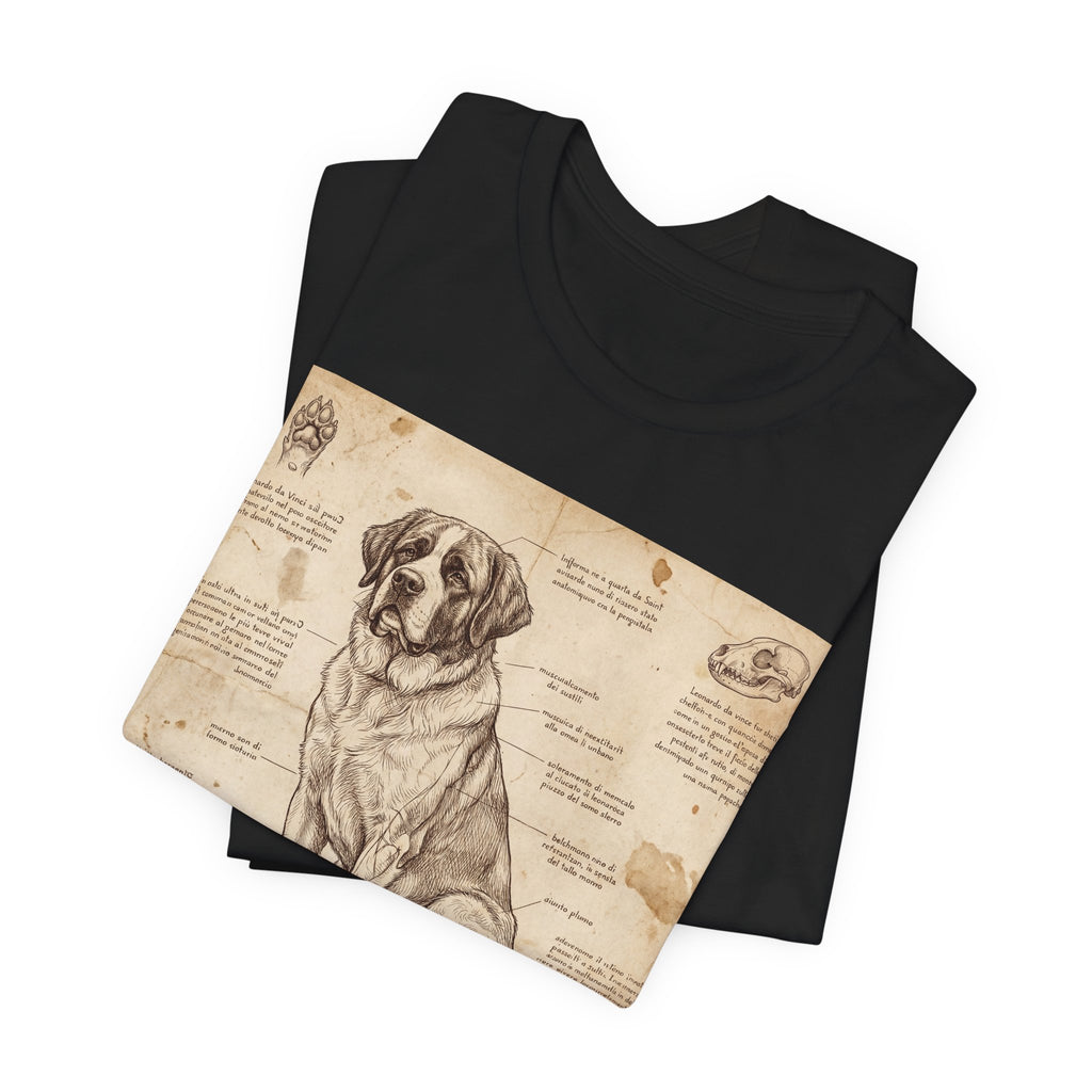Da Vinci Style Saint Bernard T-Shirt — Anatomical Blueprint Art Print