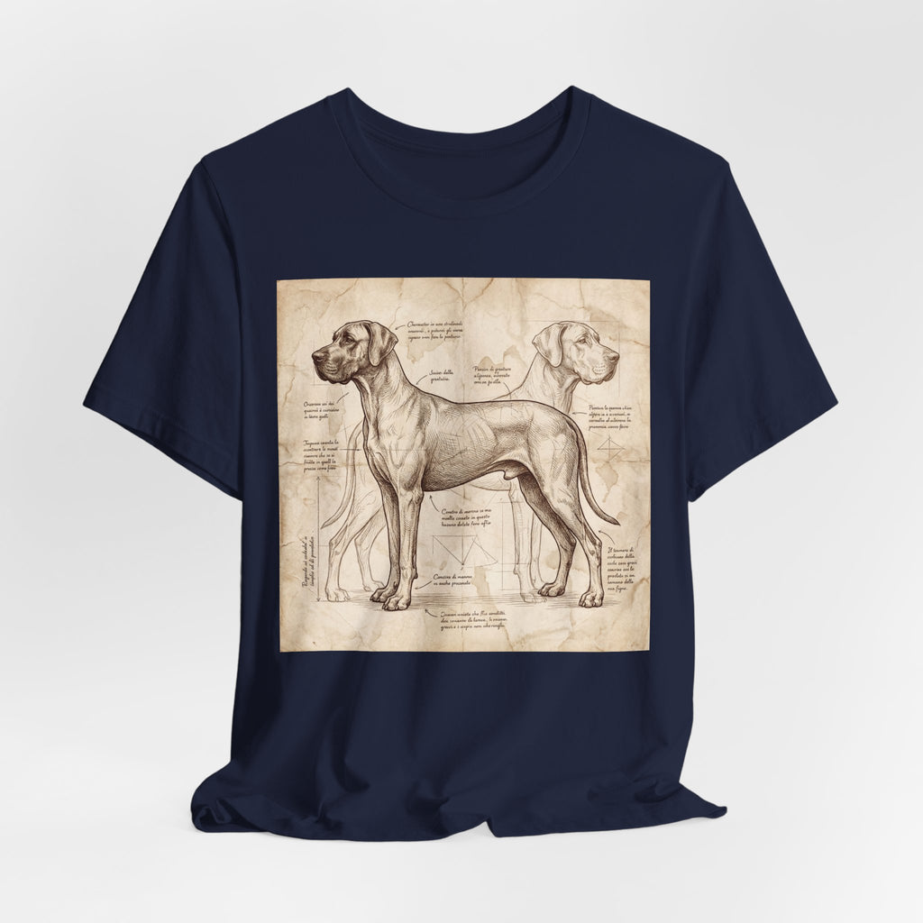 Da Vinci Style Great Dane T-Shirt — Anatomical Blueprint Art Print