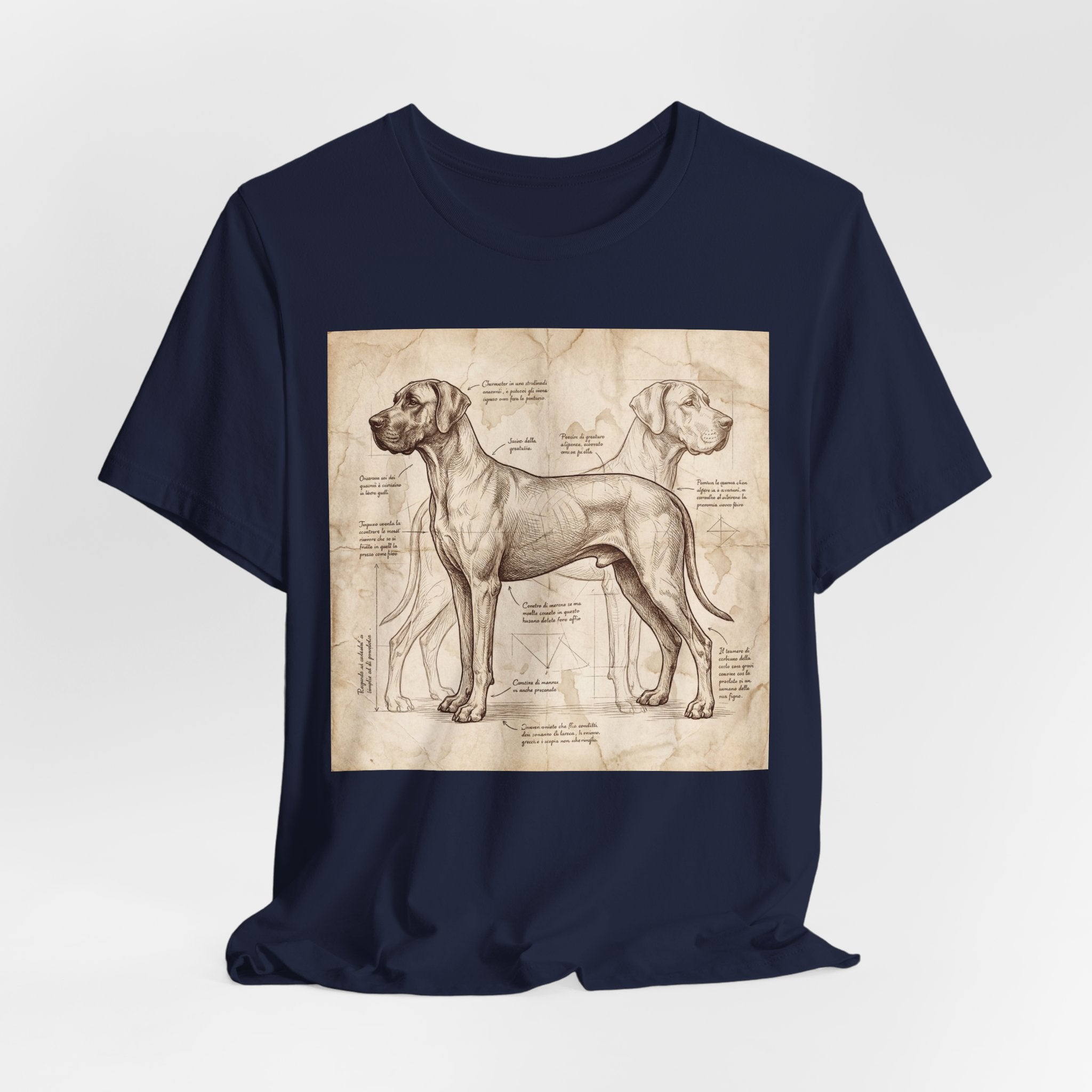 Da Vinci Style Great Dane T-Shirt — Anatomical Blueprint Art Print