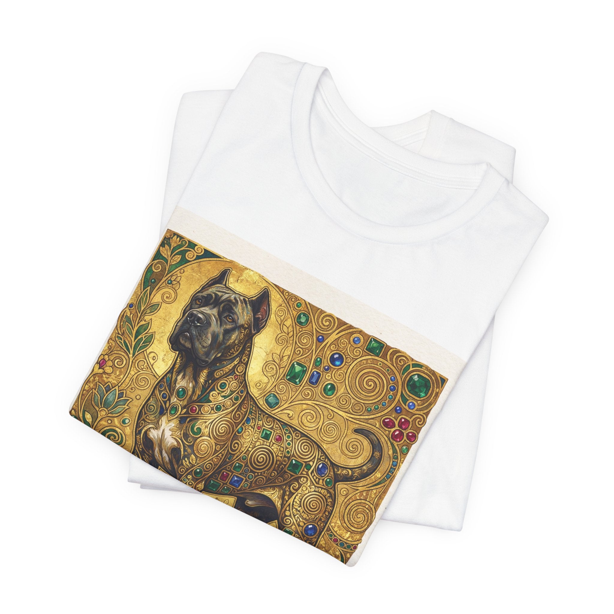 Klimt Style Cane Corso T-Shirt — Gold Jewel Mosaic Art Print