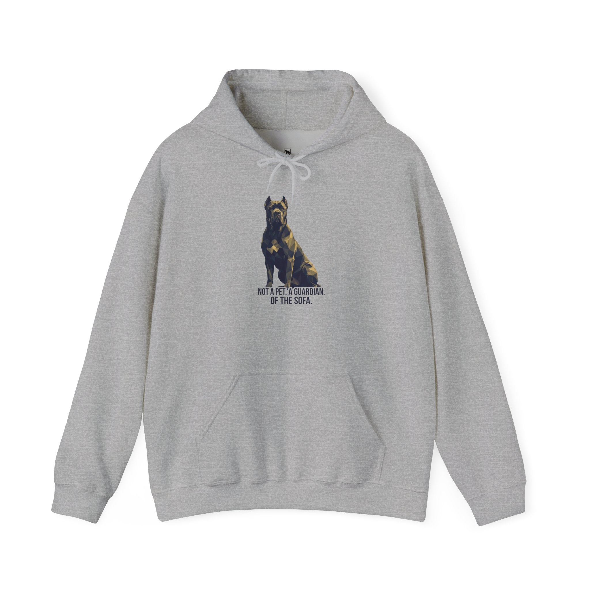 Cane Corso Low Poly Hoodie — Dark Slate & Ochre Geometric Art Print