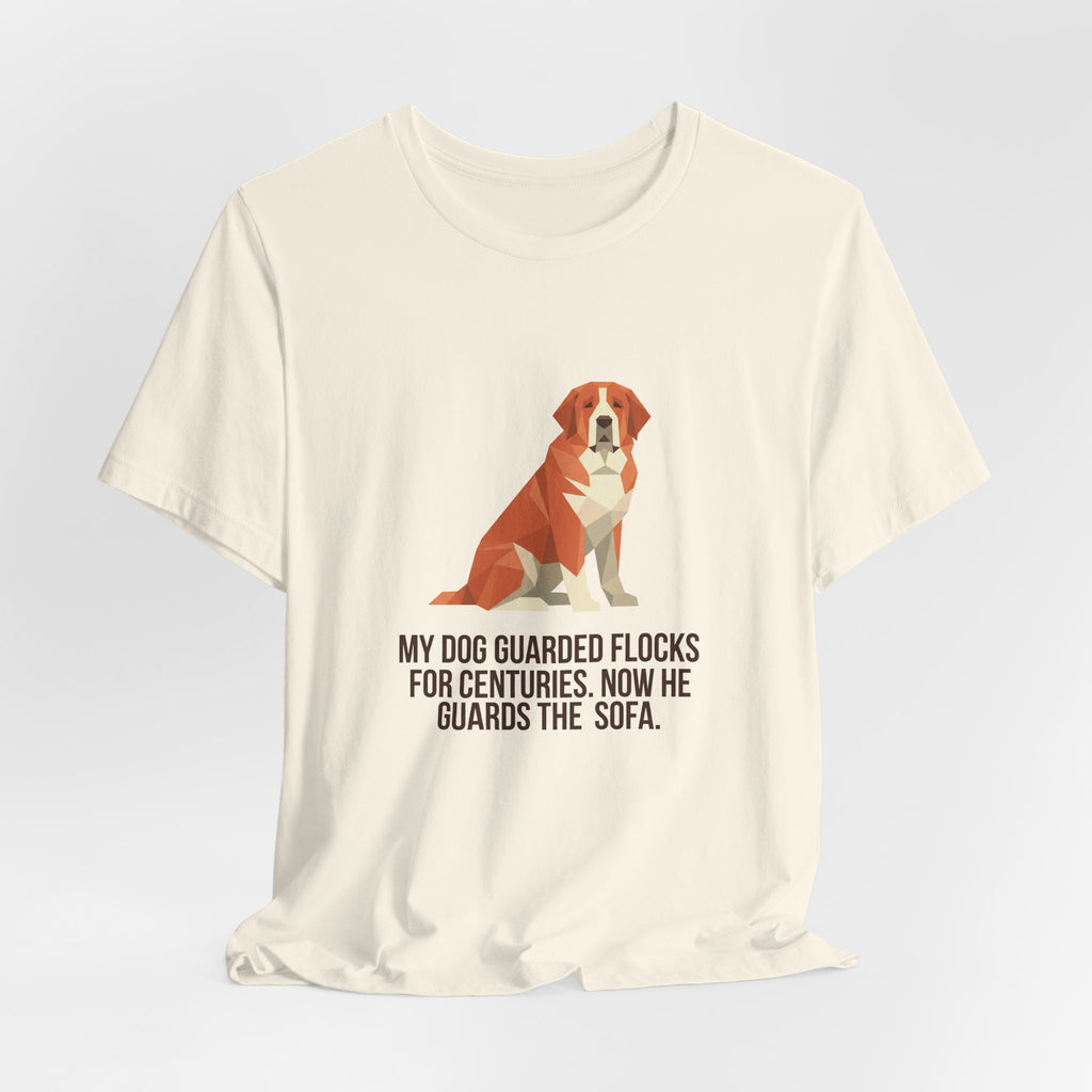 Saint Bernard Low Poly T-Shirt — Amber Geometric Art Print