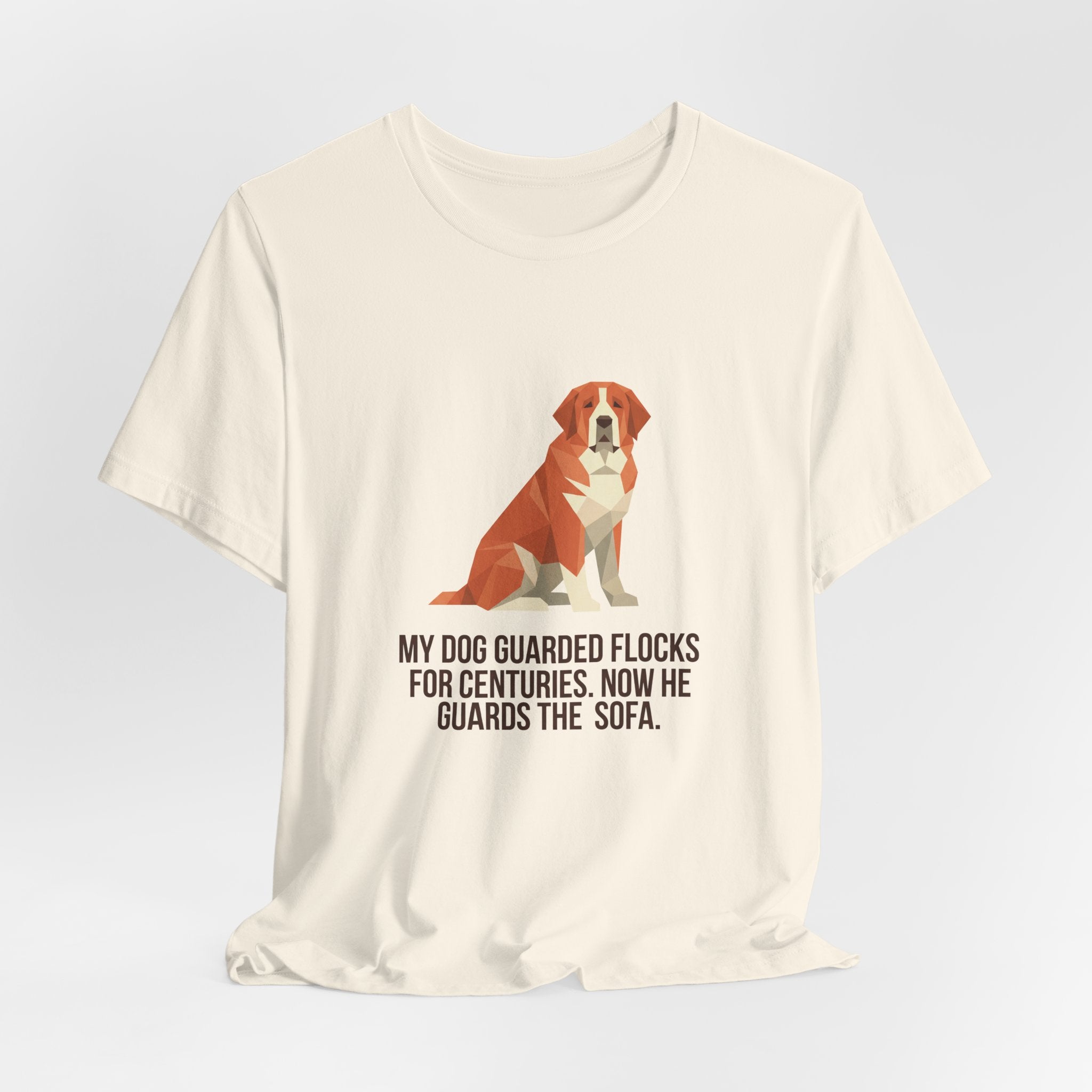 Saint Bernard Low Poly T-Shirt — Amber Geometric Art Print