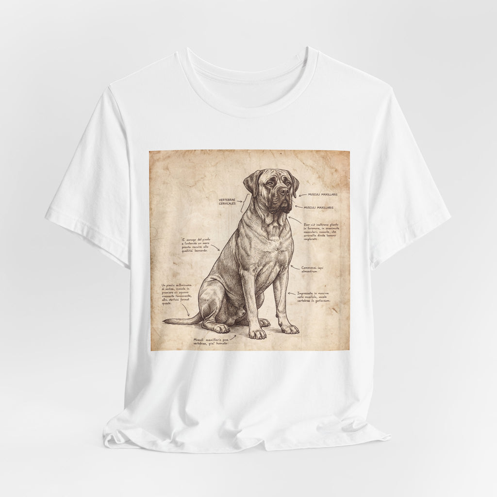 Da Vinci Style Mastiff T-Shirt — Anatomical Parchment Art Print
