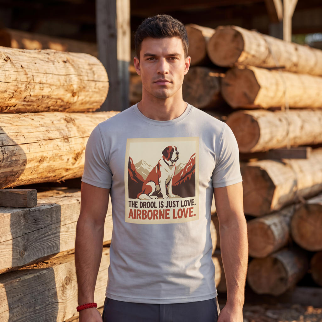 Saint Bernard Vintage Retro Art T-Shirt | Alpine Mountain Warmth