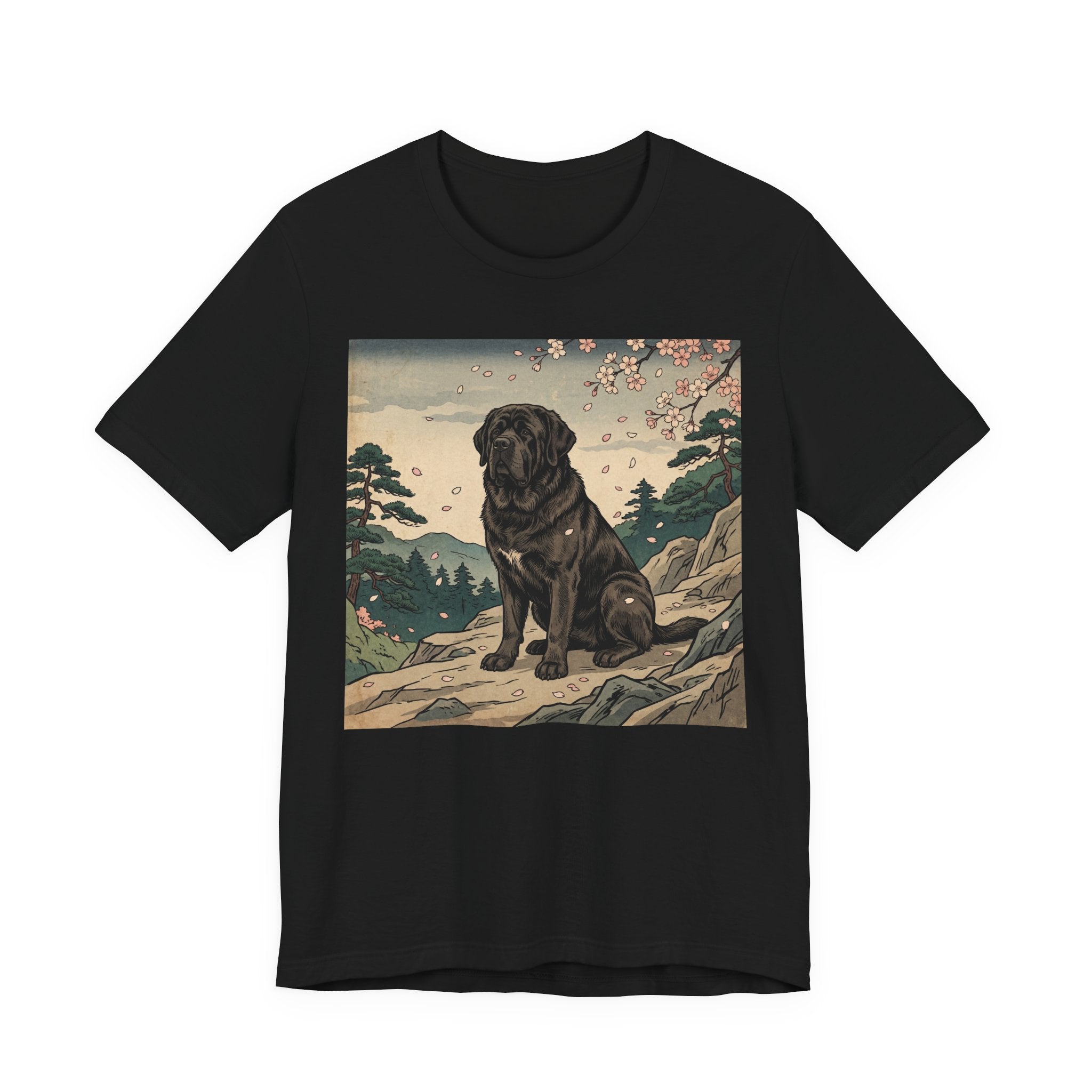 Ukiyo-e Newfoundland T-Shirt — Cherry Blossom Summit Art Print