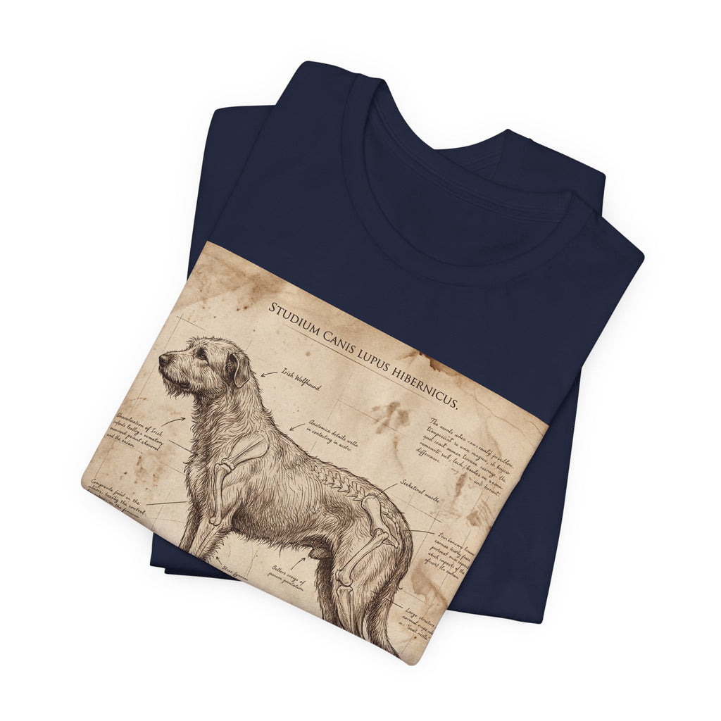 Da Vinci Study Irish Wolfhound T-Shirt — Aged Parchment Art Print