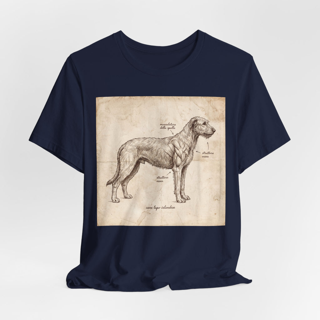 Anatomical Irish Wolfhound T-Shirt — Aged Parchment Sketch Art Print